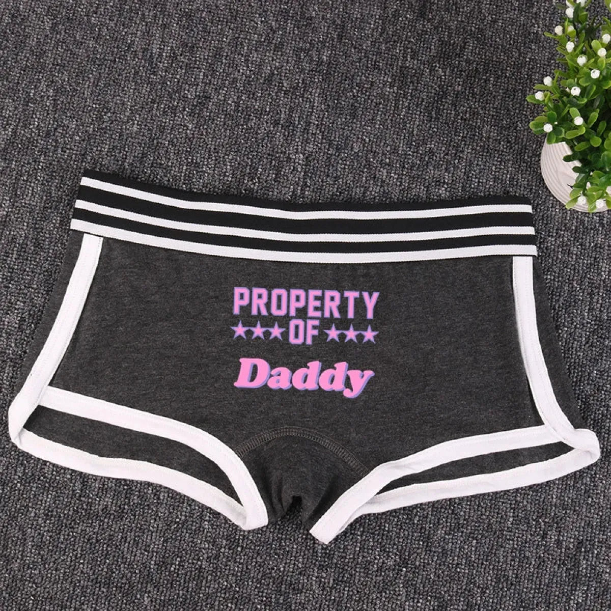 "PROPERTY OF DADDY" BoyShort - Cute Cotton Women&