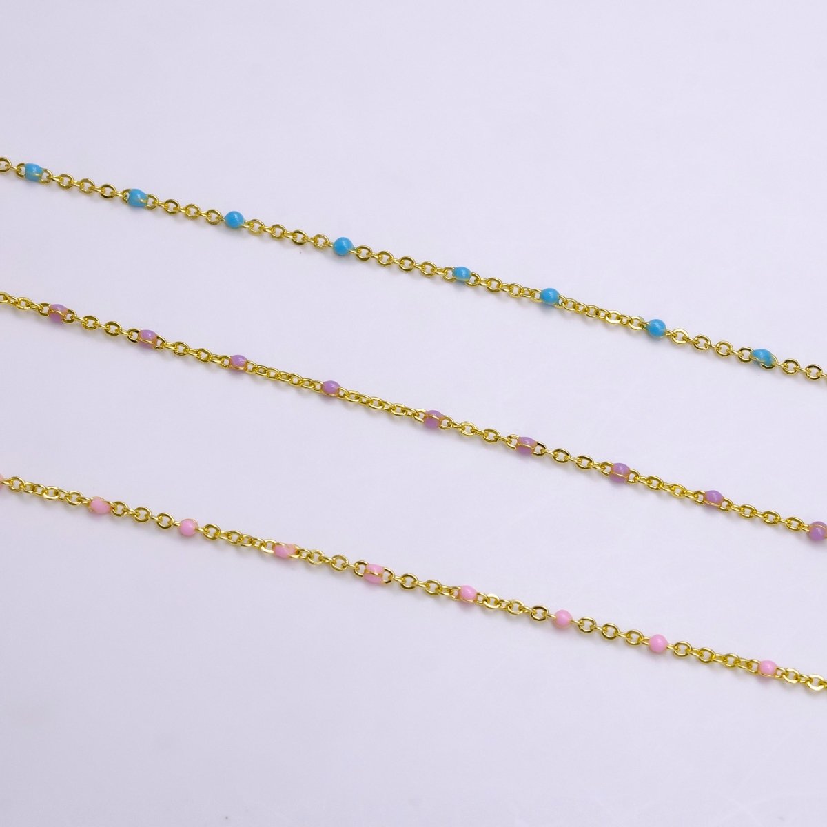 Dainty 16k Gold Filled Satellite Enamel Chain By the Yard Wholesale Unfinished Chain by Yard for Bracelet Necklace Minimalist Jewelry | ROLL-1391 ROLL-1392 ROLL-1393 ROLL-1408