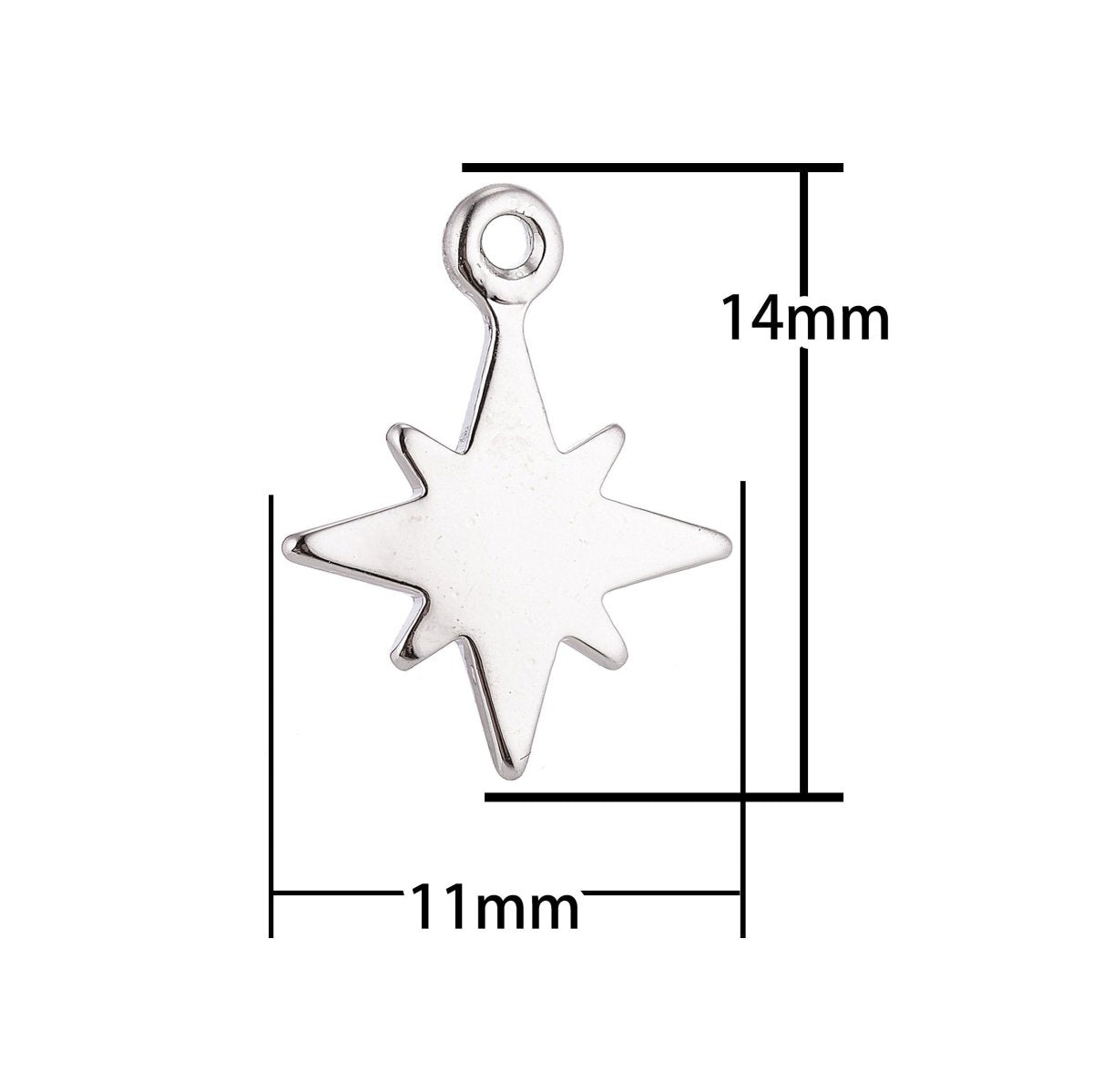 Dainty 18K Gold Fileld Star Burst North Star Sky, Wish Layer Necklace Pendant Charm Bead Earring Finding for Jewelry Making C-126