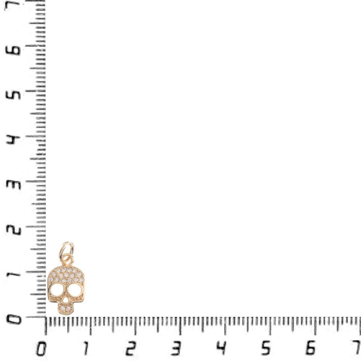 Dainty 18k Gold Filled Skull Human Bejeweled Skull, Bones, Cubic Zirconia Bracelet Charm, Necklace Pendant Huggie Earring Charm Supply C-00210