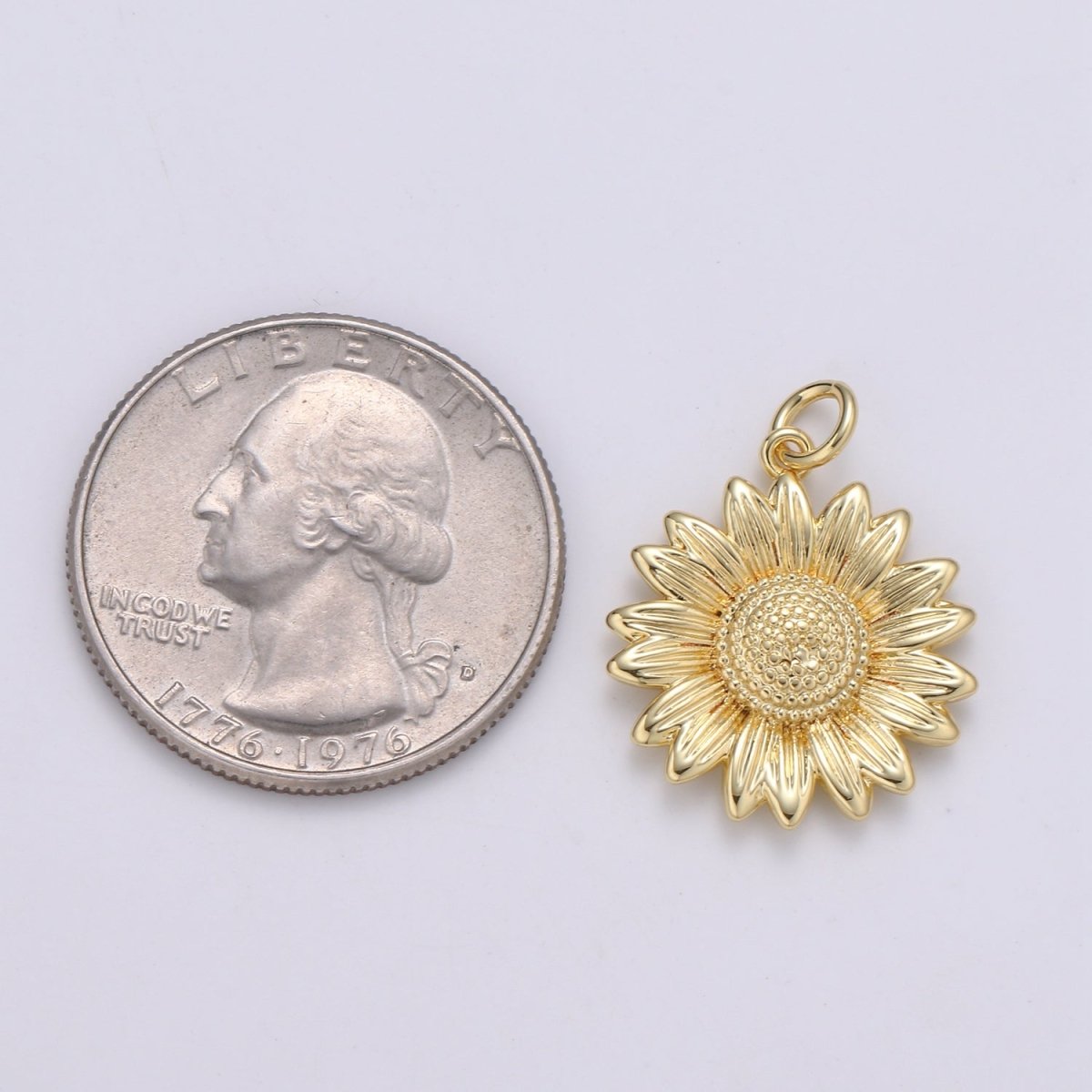 Dainty 24K Gold Filled Sun Flower Charm E-136