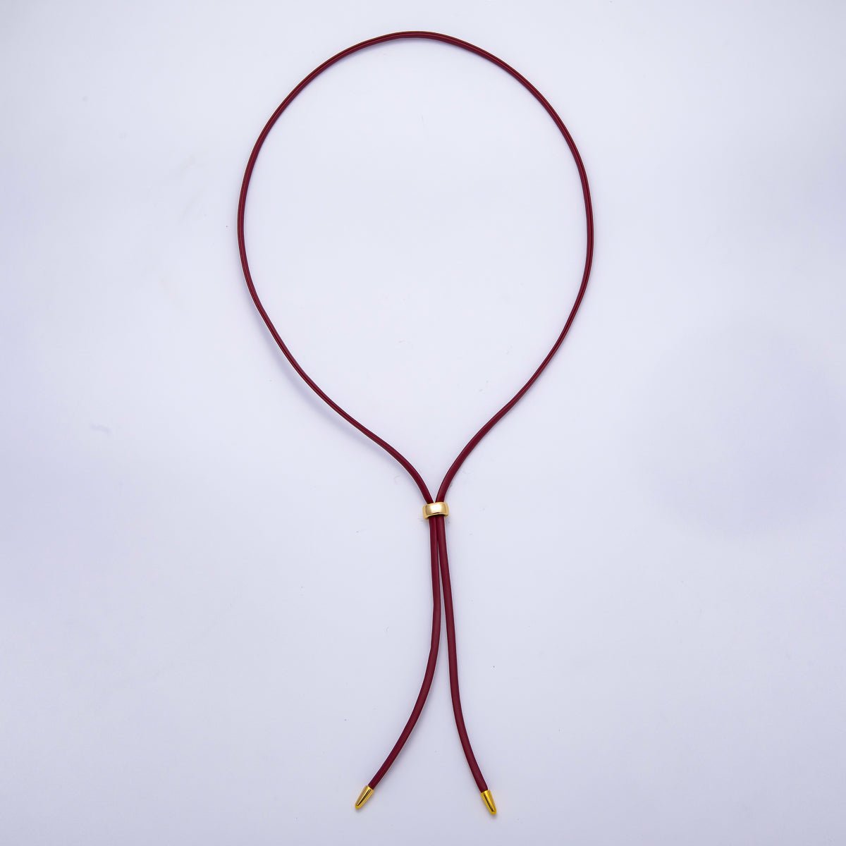 Dainty 2.5mm Leather Bolo Slide Adjustable 26 Inch Lariat Necklace | WA-04338 ~ WA-04343