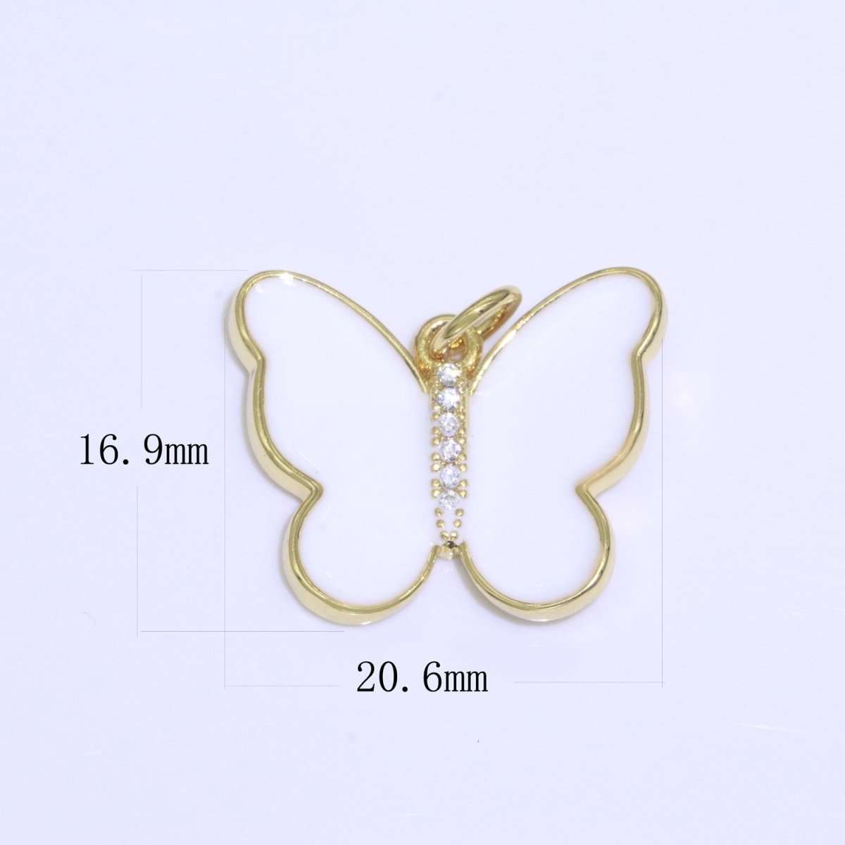 Dainty Butterfly Charm, Mini Gold Filled Monarch Charm for Necklace, Bracelet, Earring Charm Micro Pave Mariposa Jewelry Making M-460