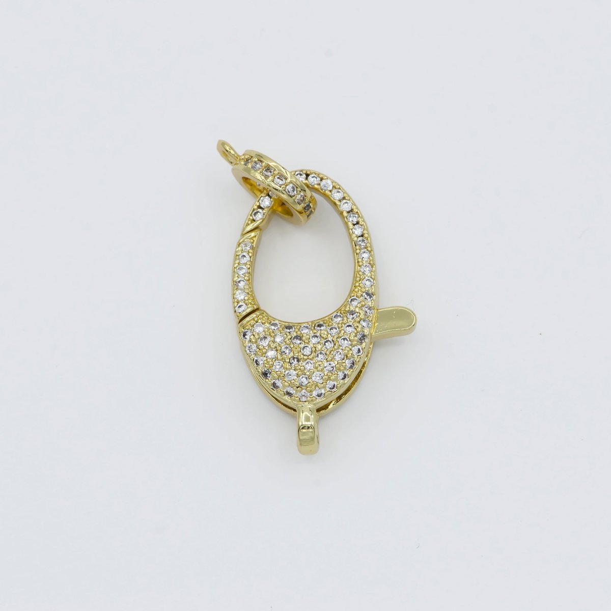 Dainty Crystal Gold Filled Oval Lobster Clasp with Jump Ring L-315