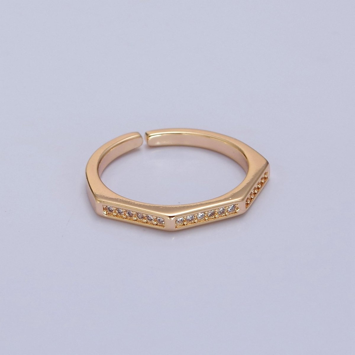 Dainty Cz Octagon Ring, Geometric Ring Dainty Gold Filled Ring, Stacking Ring O-2148