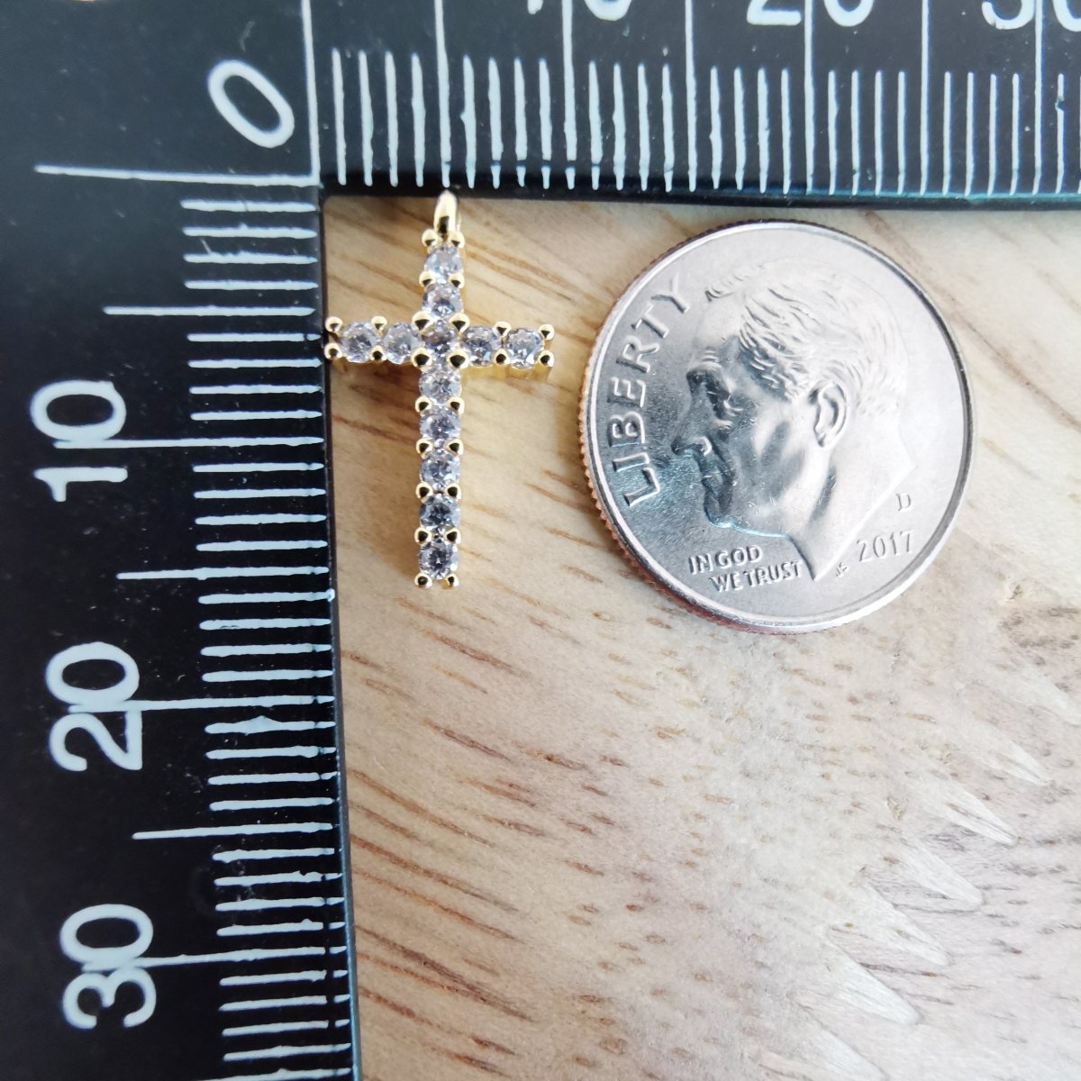 Dainty Gold Cross Gold Filled Charm C-877