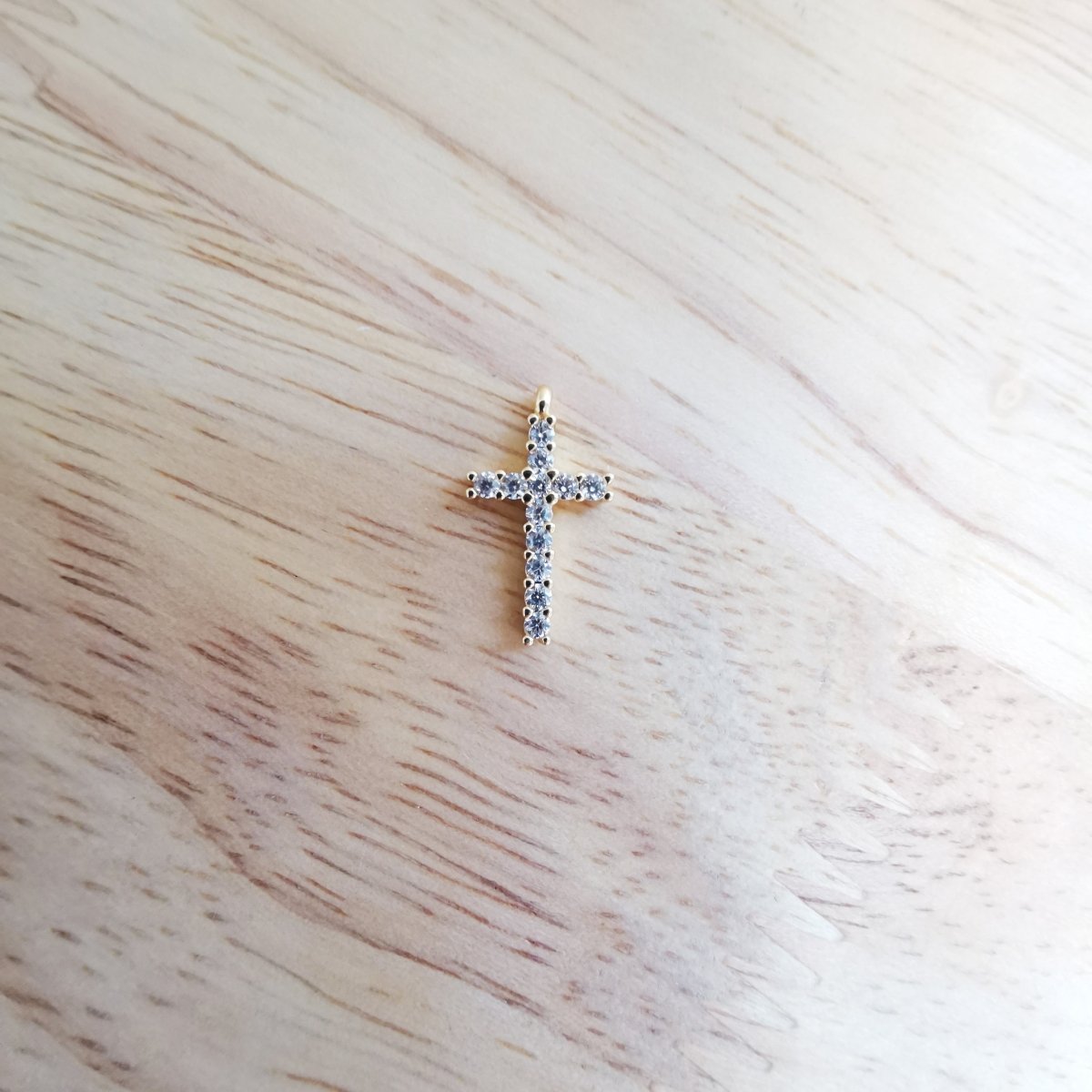 Dainty Gold Cross Gold Filled Charm C-877