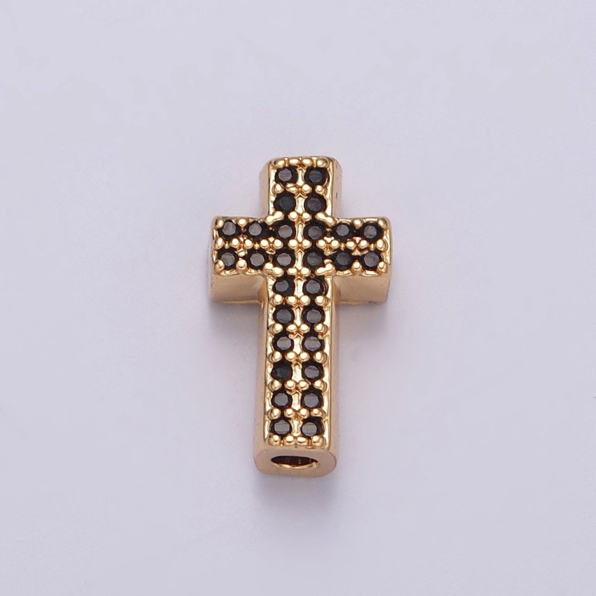 Dainty Gold Filled Cross Bead Spacer Micro Pave CZ Bead for Bracelet Component W-902~W-907