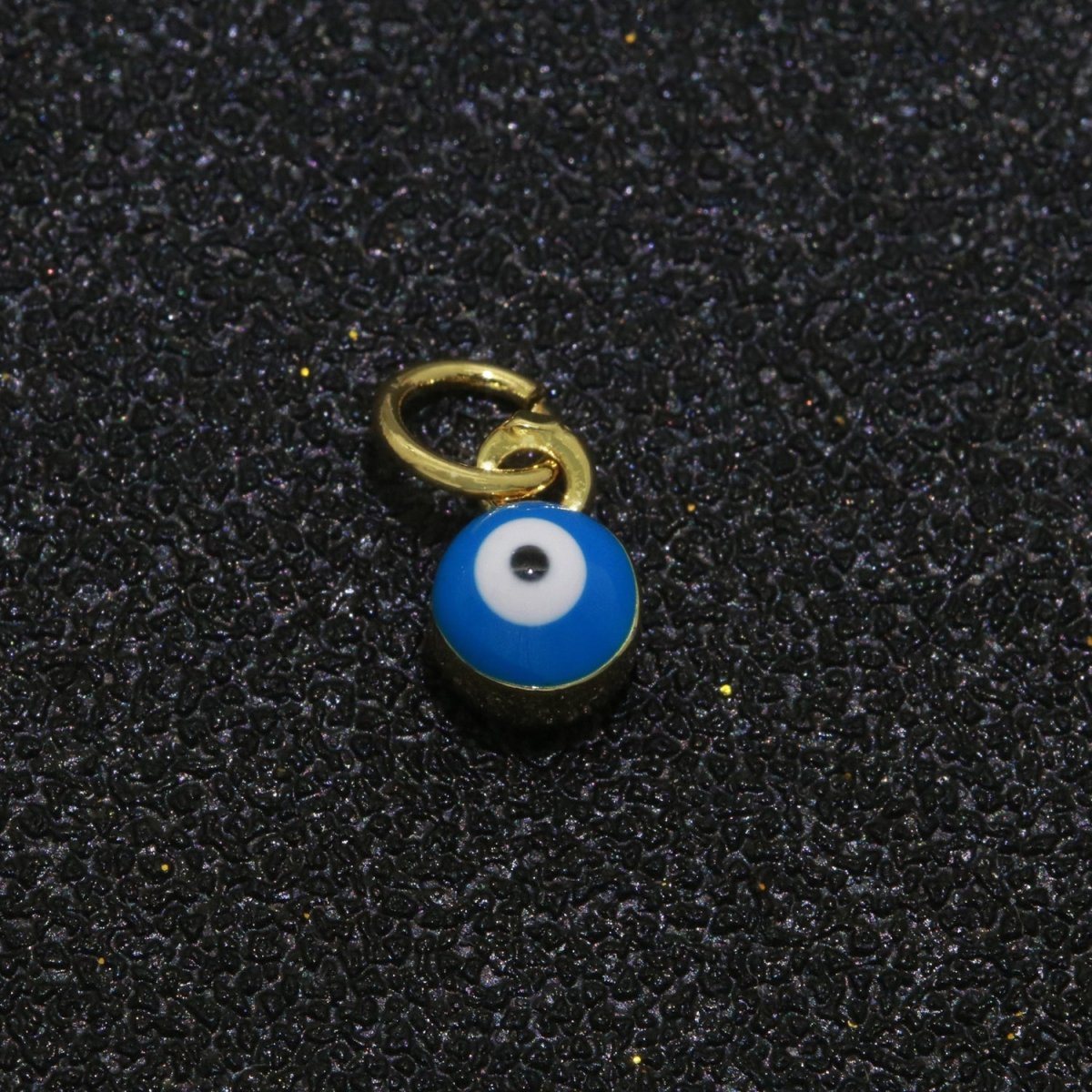 Dainty Gold Filled Mini Enamel Evil Eyes Charm, Tiny Round Evil Eye Charm, Pendants for Necklace Bracelet Earring add on charm
