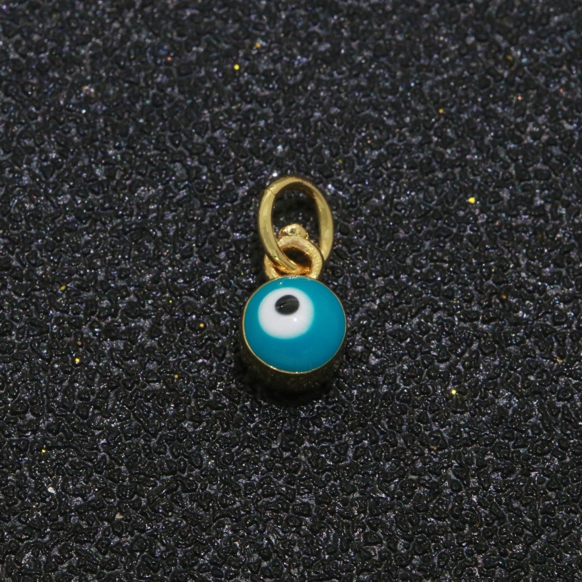 Dainty Gold Filled Mini Enamel Evil Eyes Charm, Tiny Round Evil Eye Charm, Pendants for Necklace Bracelet Earring add on charm