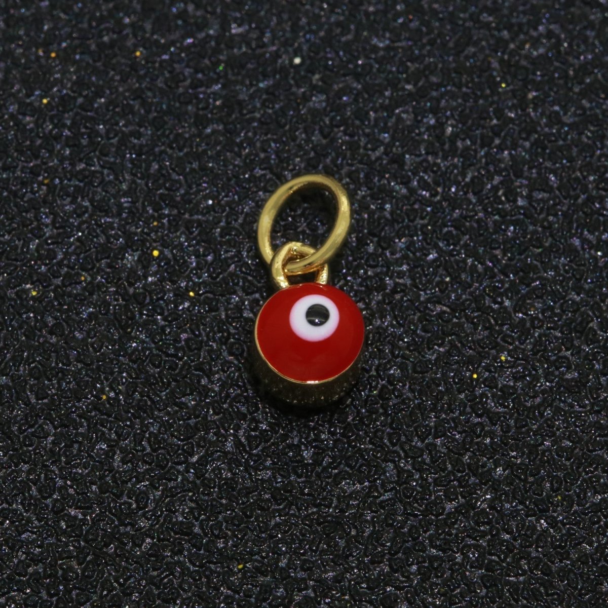 Dainty Gold Filled Mini Enamel Evil Eyes Charm, Tiny Round Evil Eye Charm, Pendants for Necklace Bracelet Earring add on charm