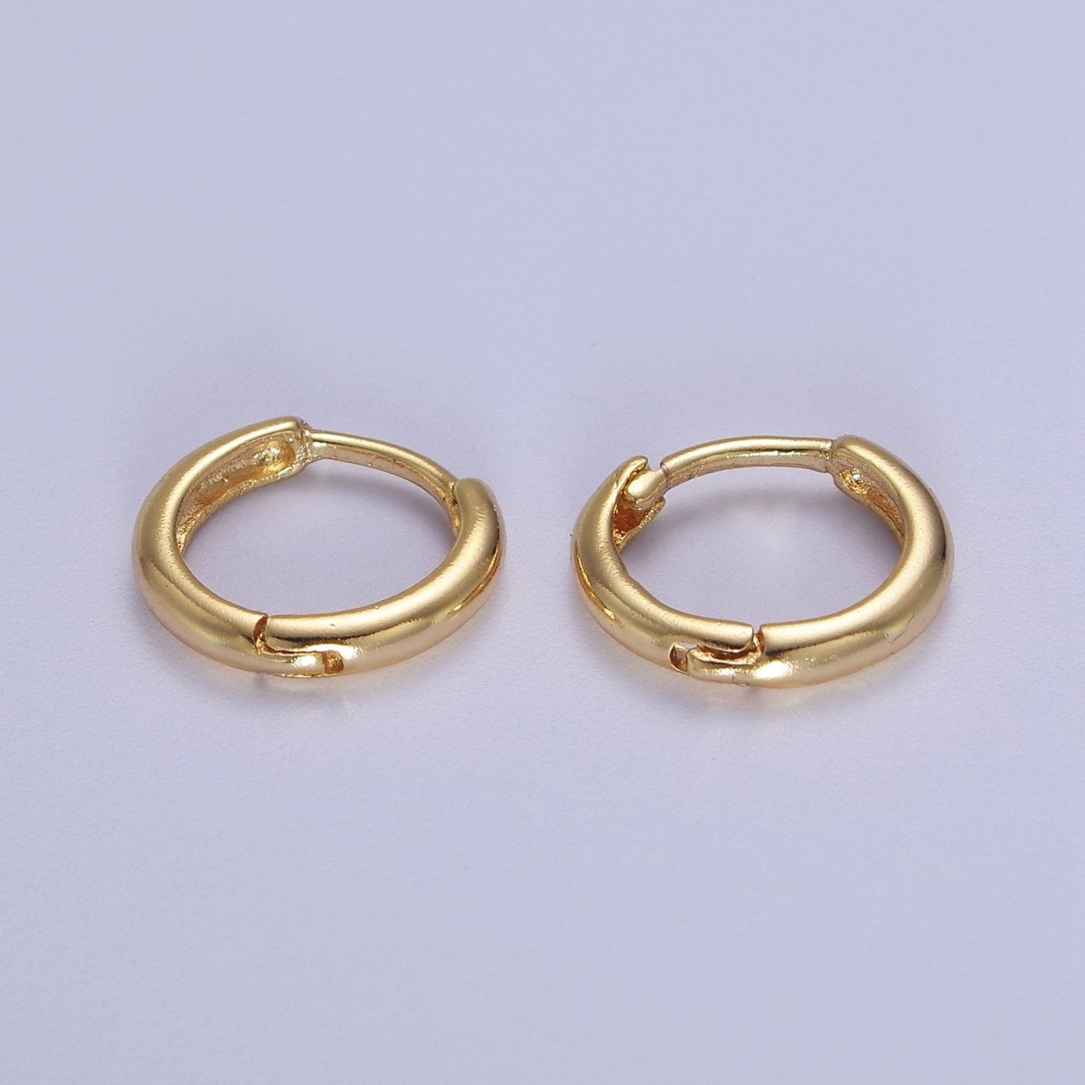 Dainty Gold Huggie Earring 12mm Simple Minimalist Hoop V-092