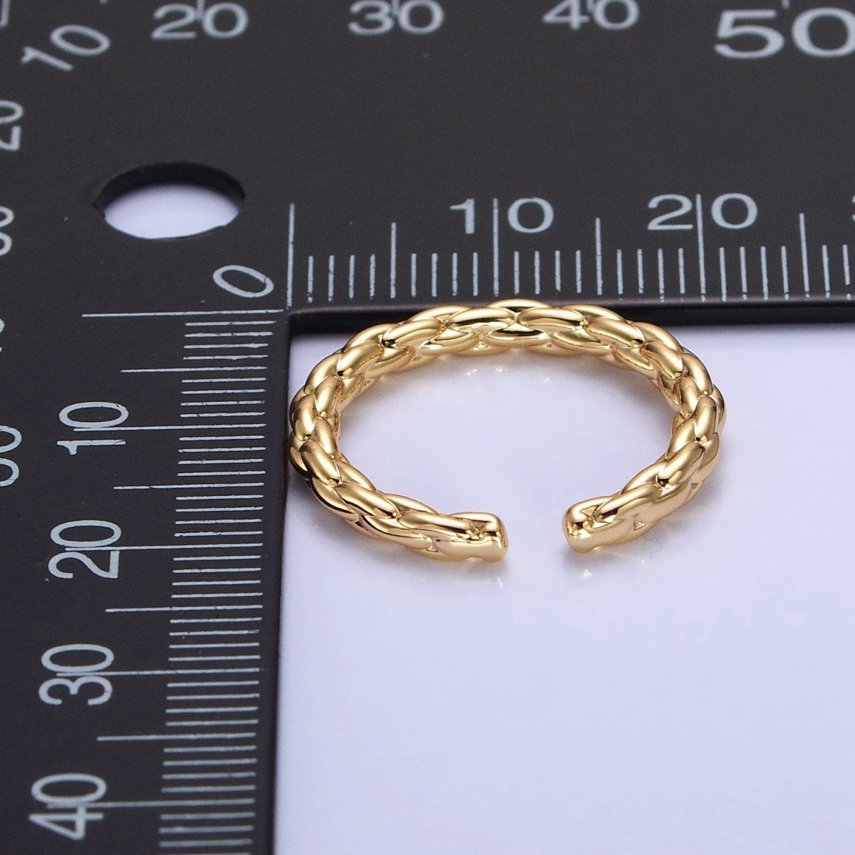 Dainty Gold Rope Ring Open Adjustable Silver Thin Ring O-1549 O-1550