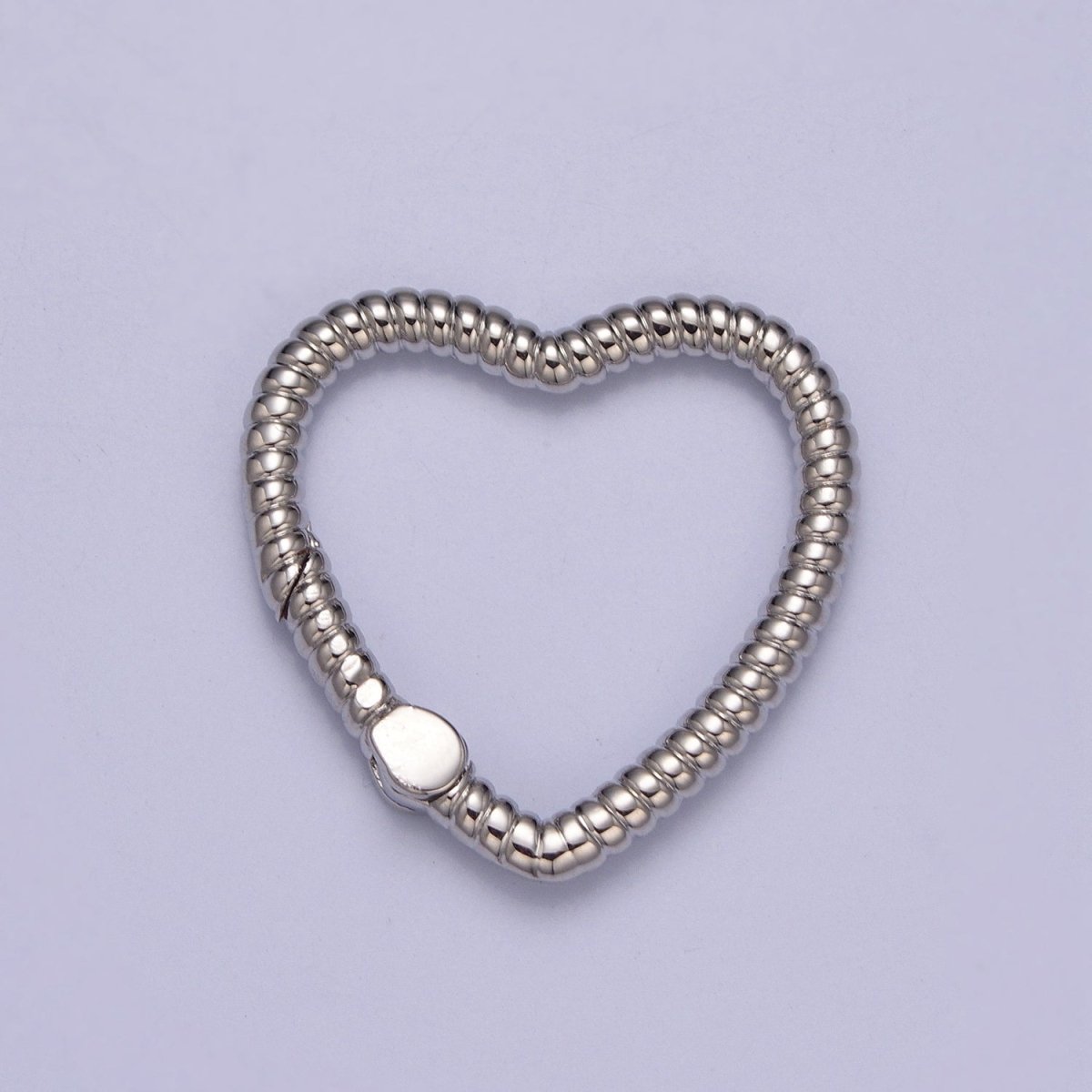 Dainty Gold Spring Heart Gate Ring, Push Gate Clasp Charm Holder 14K Gold Filled Clasp for Charm Holder Connector L-725 L-726