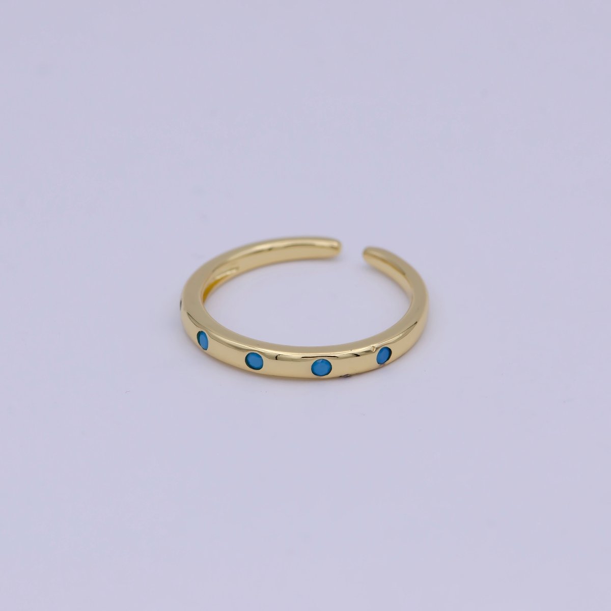 Dainty Gold Stacking Ring, Gold Minimalist CZ Ring, Simple Open Adjustable Thin Ring, Gift for Her, Delicate Ring U-485 ~ U-489