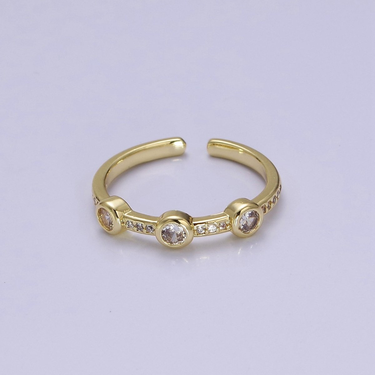 Dainty pink green clear stone ring stackable ring cubic cz gold ring O-2111