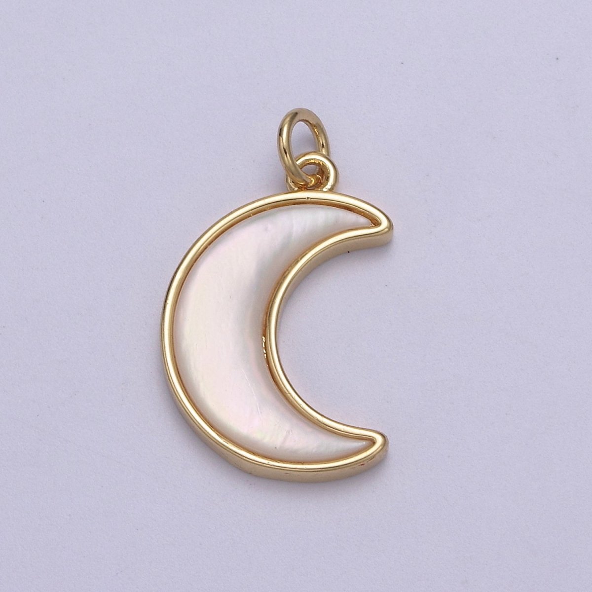Dainty Shell Pearl Crescent Moon Charm Minimalist Celestial Jewelry Making N-823