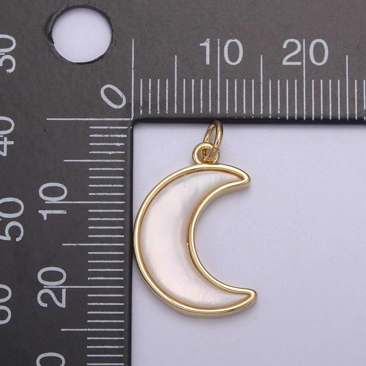 Dainty Shell Pearl Crescent Moon Charm Minimalist Celestial Jewelry Making N-823