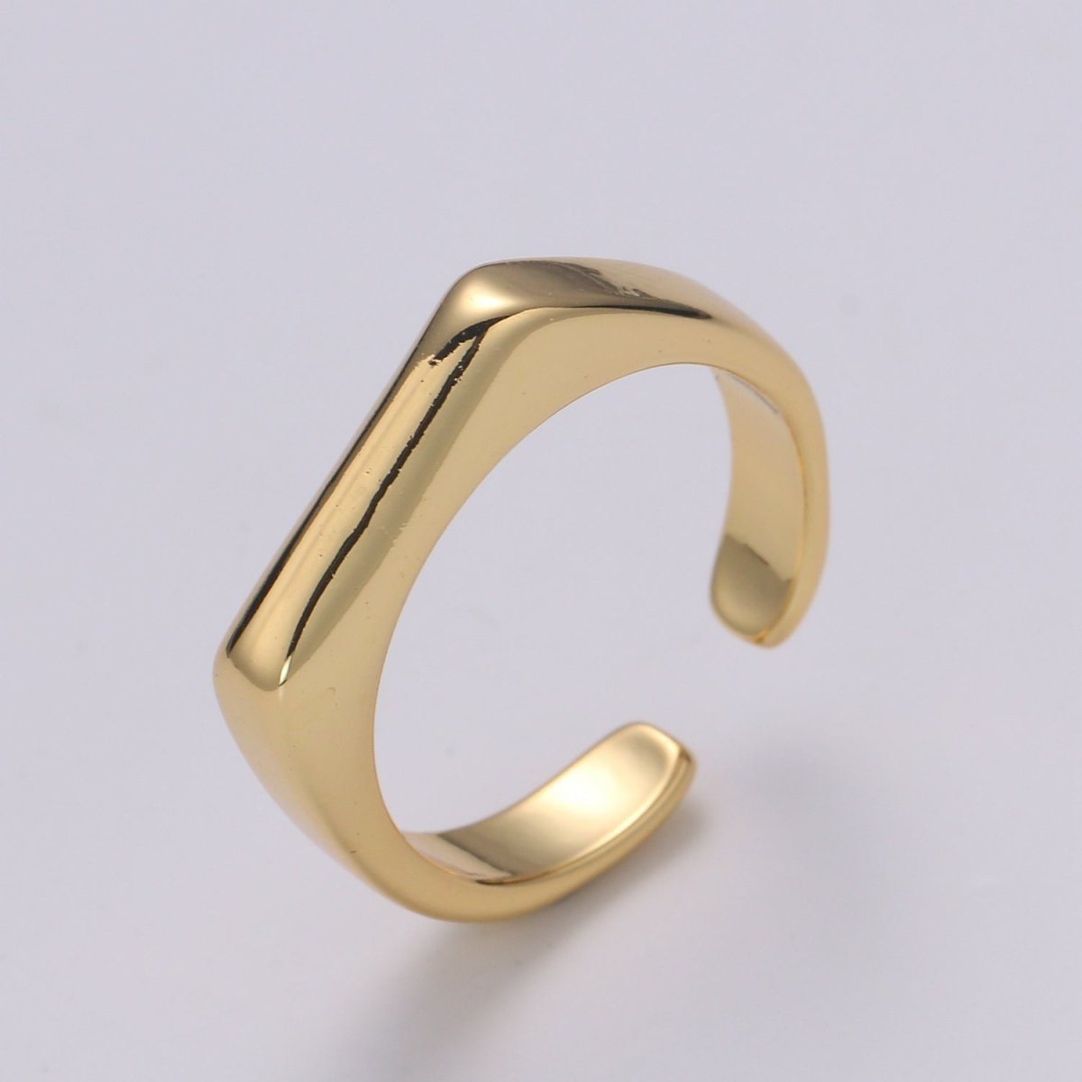 Dainty Signet ring - Square signet - Minimalist gold ring - Signet gold- Stack ring - Dainty Open ring - Size 6 gold ring