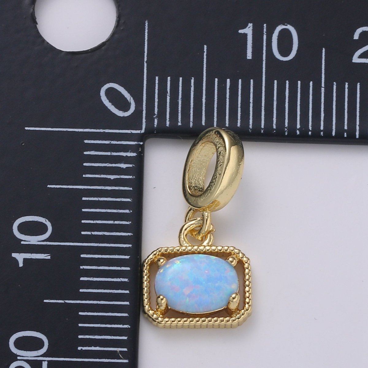 Dainty Solitaire Pendant Rectangle Opal Charm for necklace Bracelet Earring component Geometric Charm Dangle for Jewelry Making Supply H-428 H-429 H-432 H-420