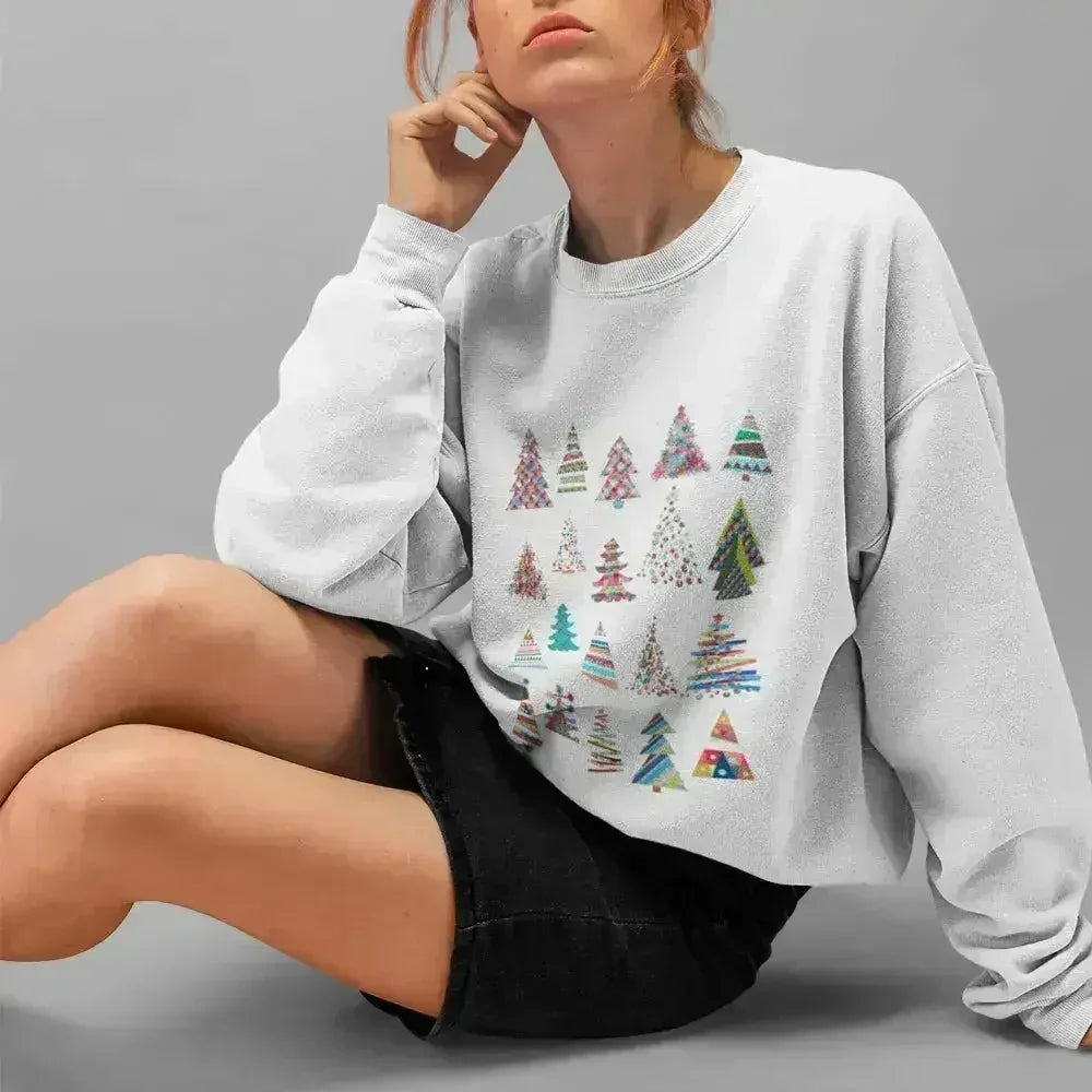 Christmas Tree Sweatshirt – Festive Loose Fit Top | S-XL