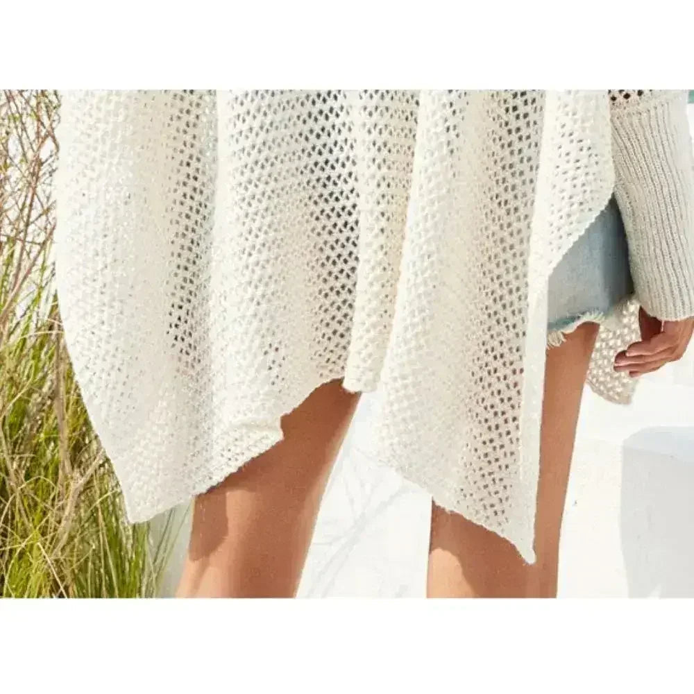 Batwing Open Knit Sweater – Oversized Box Fit | Black/White
