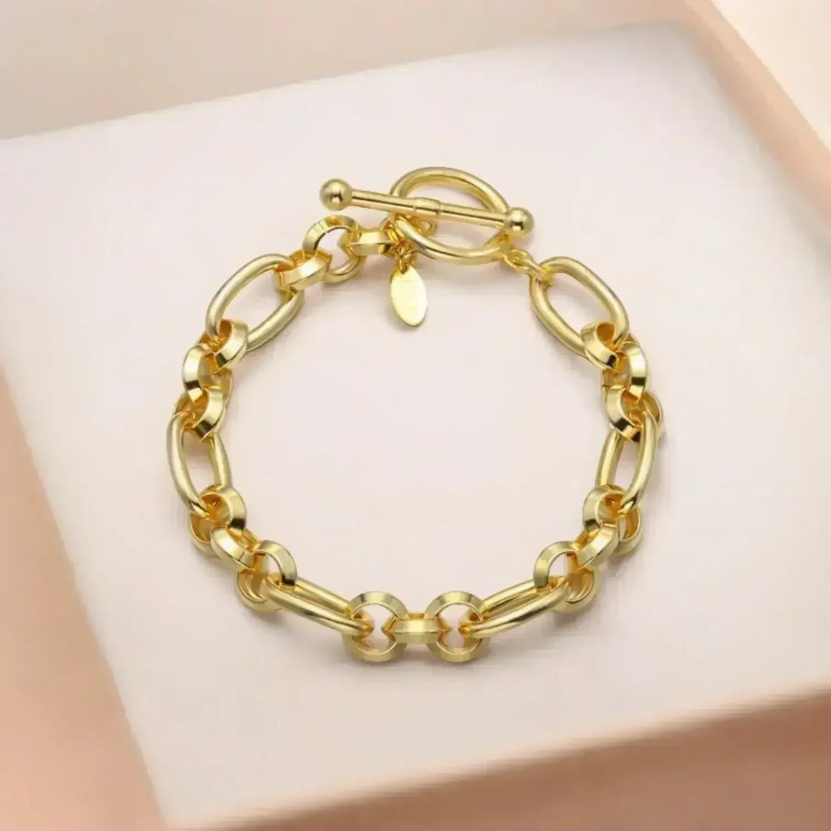 Chunky Cable Chain Link Hypoallergenic Toggle Clasp Fashion Bracelet