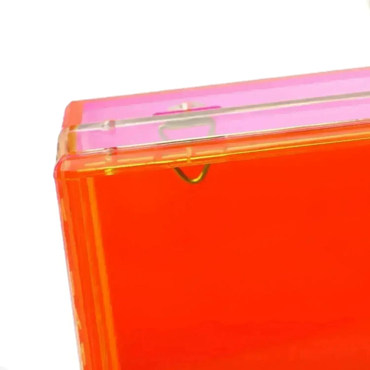 Trendy Neon Two Tone Transparent Acrylic Clutch