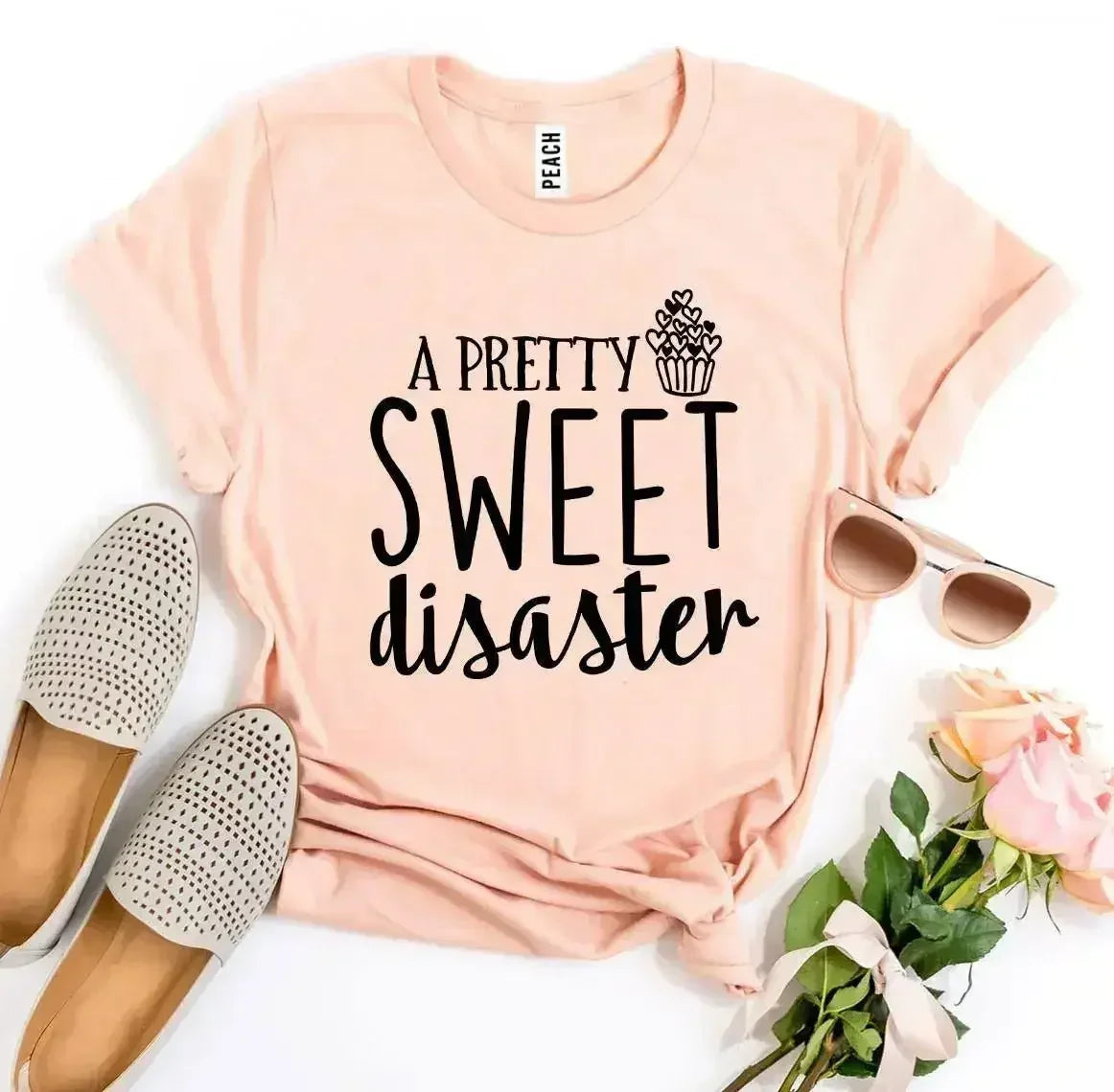 A Pretty Sweet Disaster Printed T-shirt | Premium Cotton | Bella Canvas