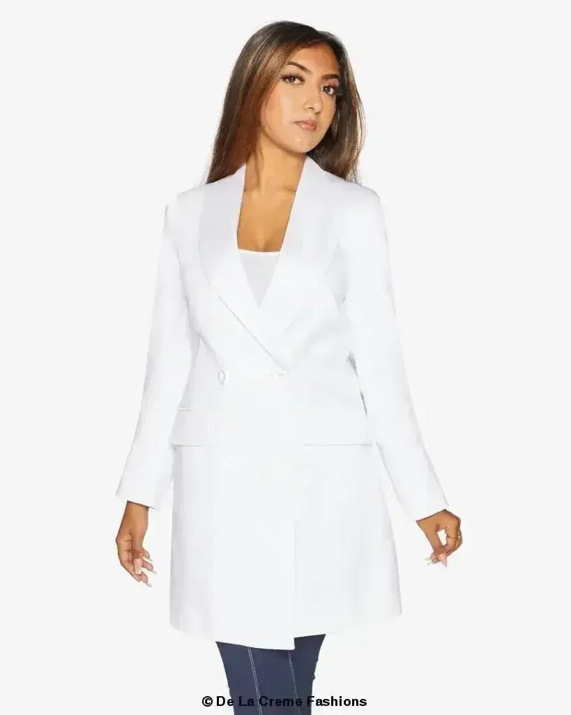 De la Creme Longline Double Breasted Blazer - UK Made | Femstylo