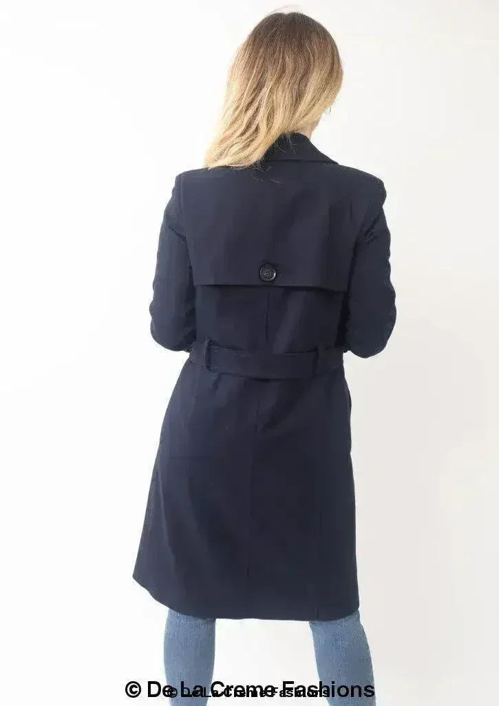 Double-Breasted Trench Coat - UK Made Polyester Blend | Femstylo