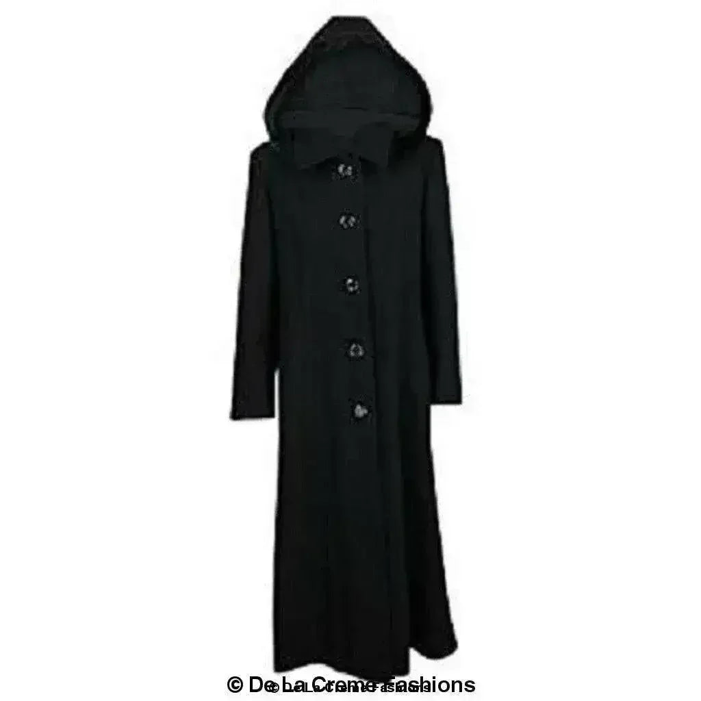 Wool Blend Faux Fur Trim Hooded Long Coat