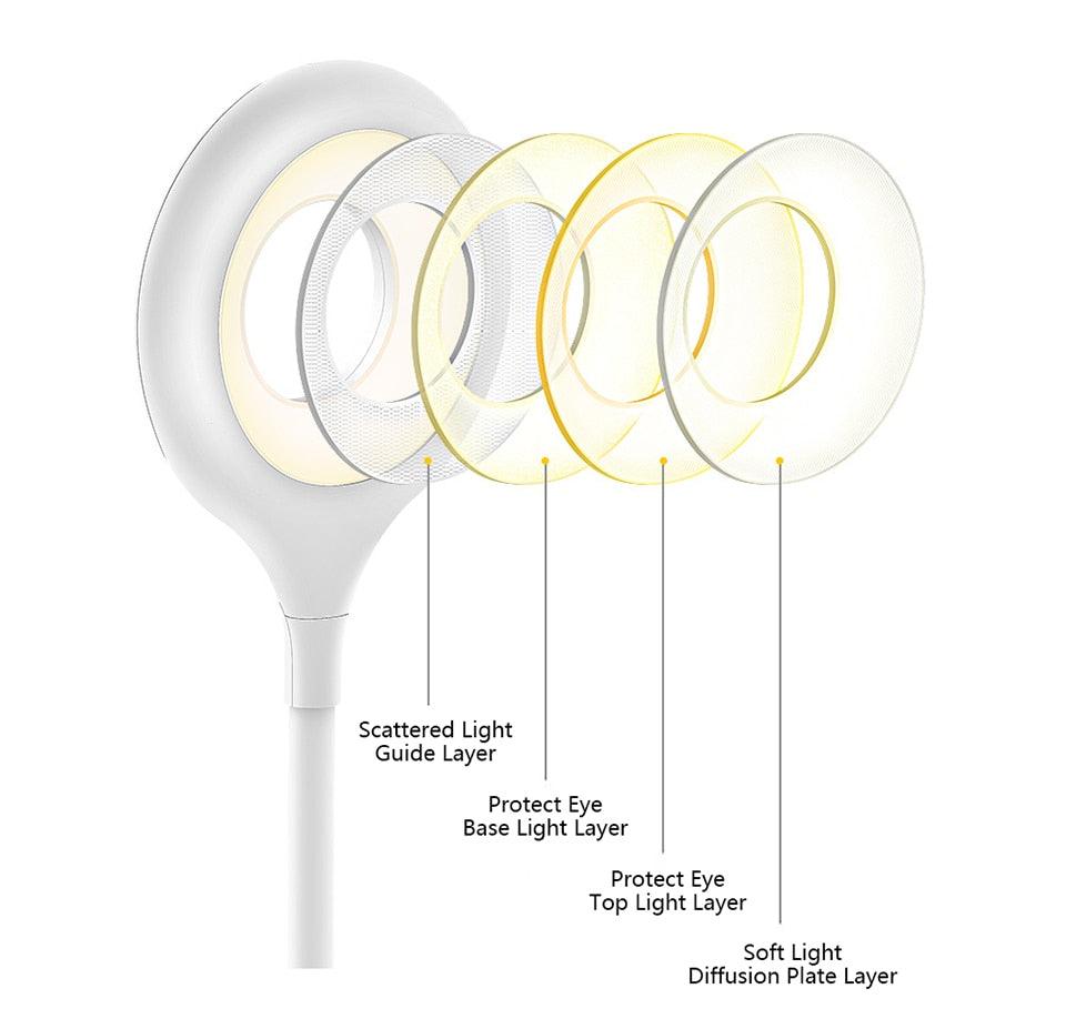Desk Lamp Touch Clip Study Light Gooseneck Desktop USB Rechargeable Bedroom Lamp Bedside Bedside Desk Clip-on Table Lamp Decorative Table Lamp Cute Study Lamps for Bedroom Décor