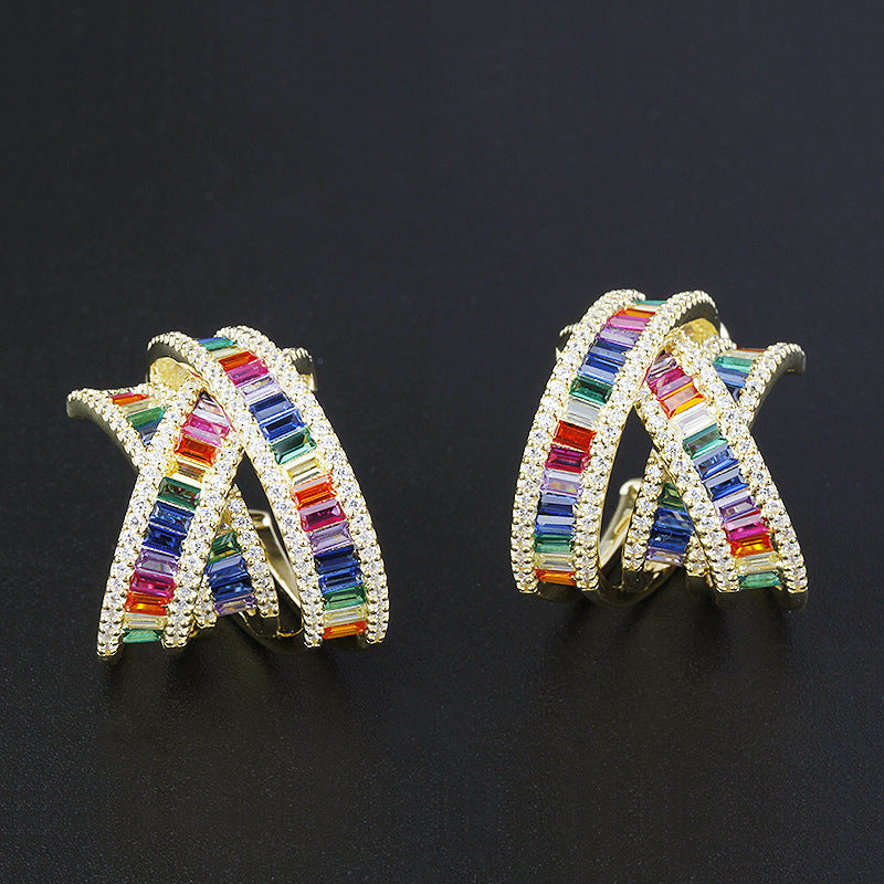 4064 S925 Silver Zircon Earrings
