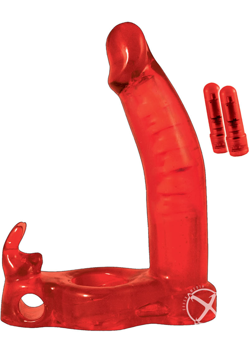 Double Penetrator Rabbit Vibrating Cock Ring