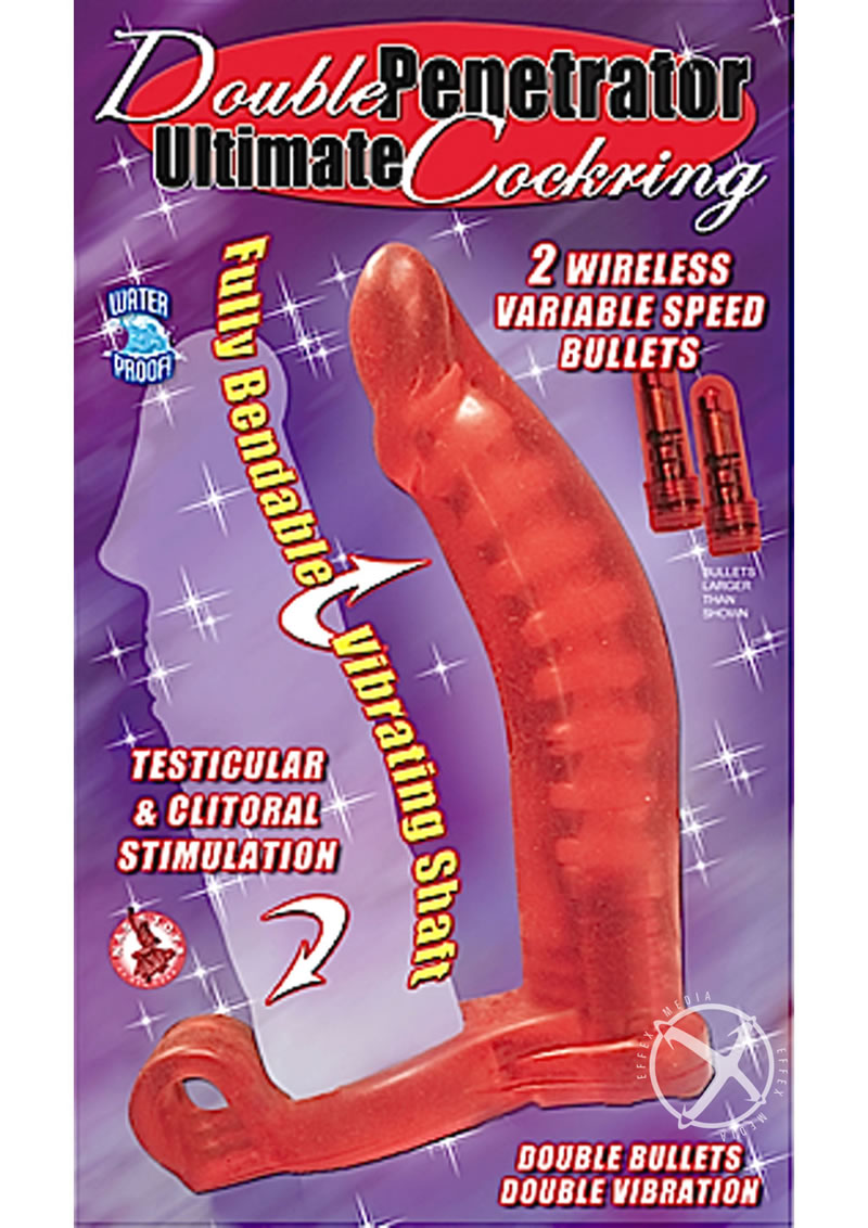 Double Penetrator Ultimate Cockring With Vibrating