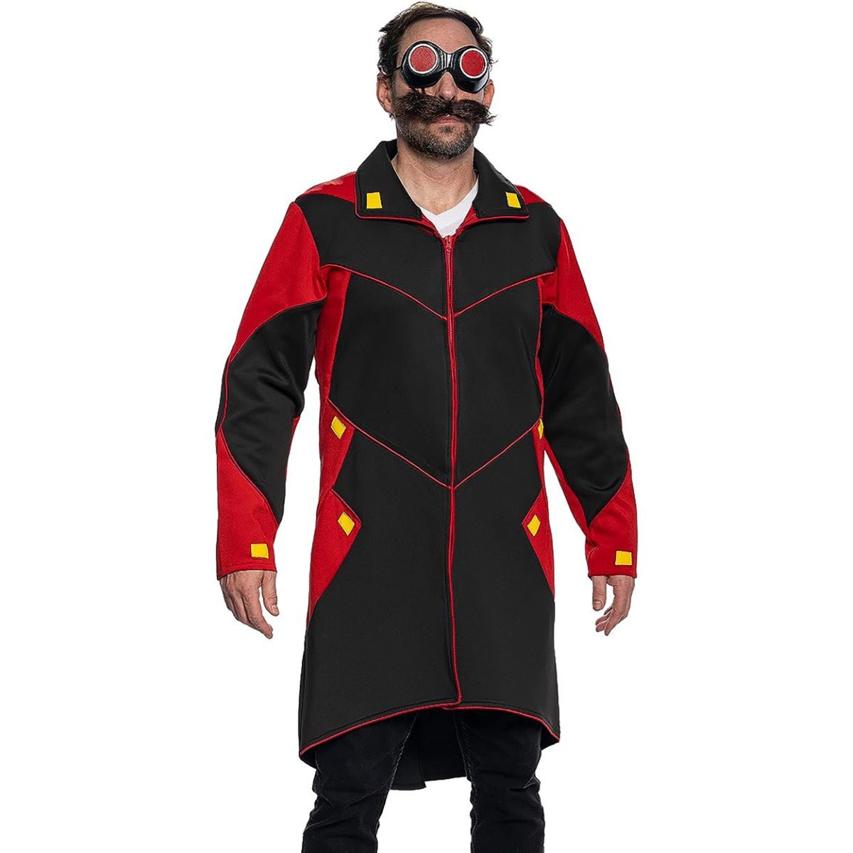 Dr. Egg Robot Man Jacket Tailcoat Suit Glasses and Mustache Video Game Villain Complete Set Halloween Costume Cosplay
