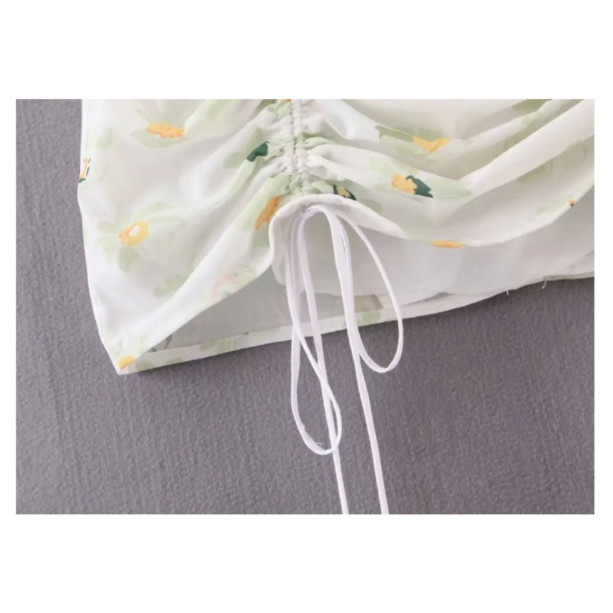 Drawstring Mini Skirt