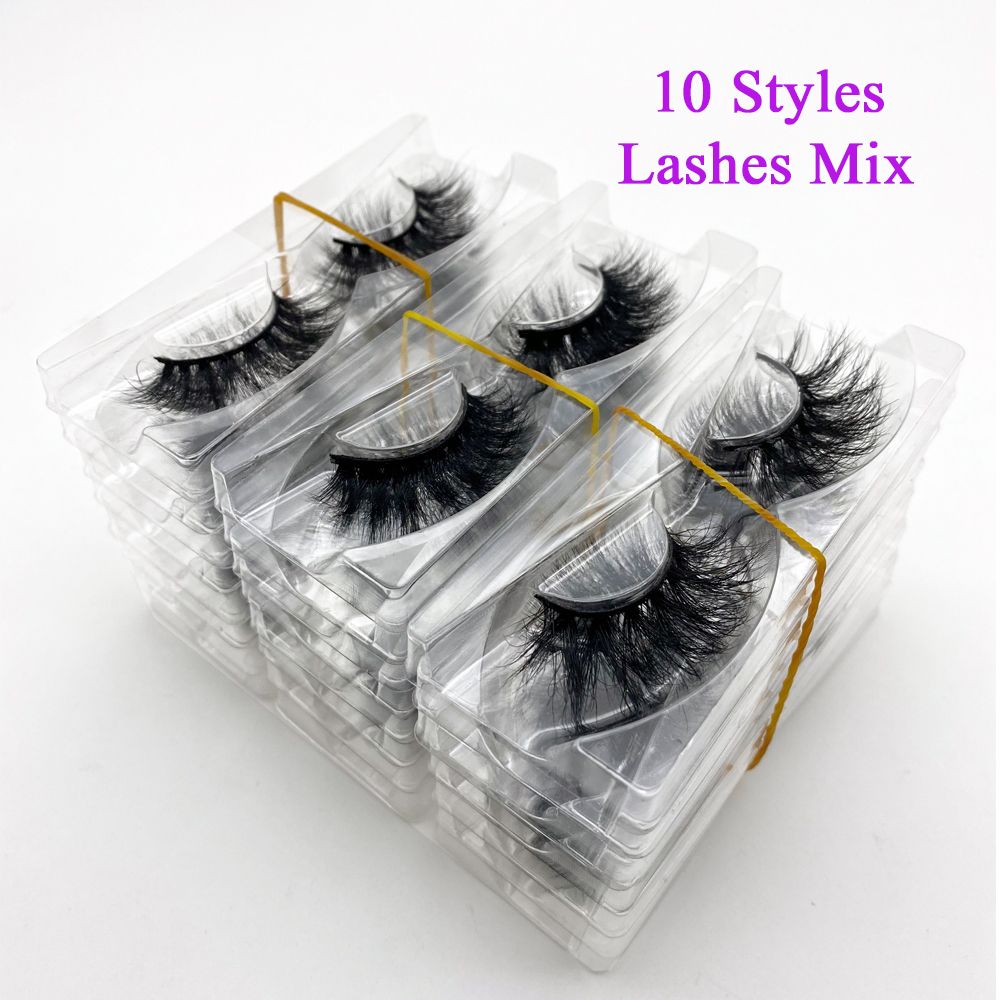 Wholesale 20/30/40/50Pairs Eyelashes 3D Mink Lashes Handmade Fluffy Dramatic Lashes Cruelty Free False Eyelashes Makeup Lashes