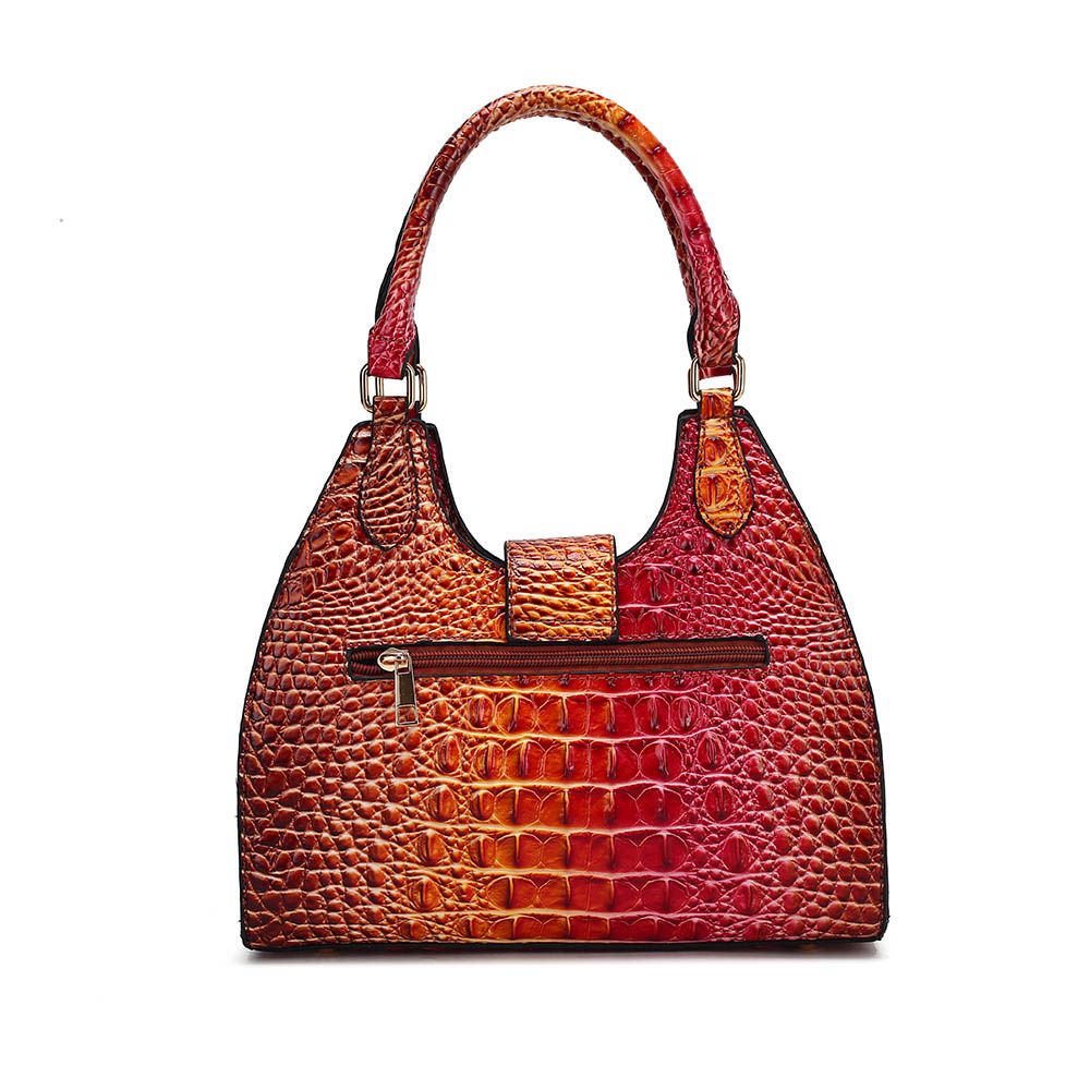 MKF Collection Ava Gradient Rainbow Faux Crocodile-Embossed Tote by Mia K