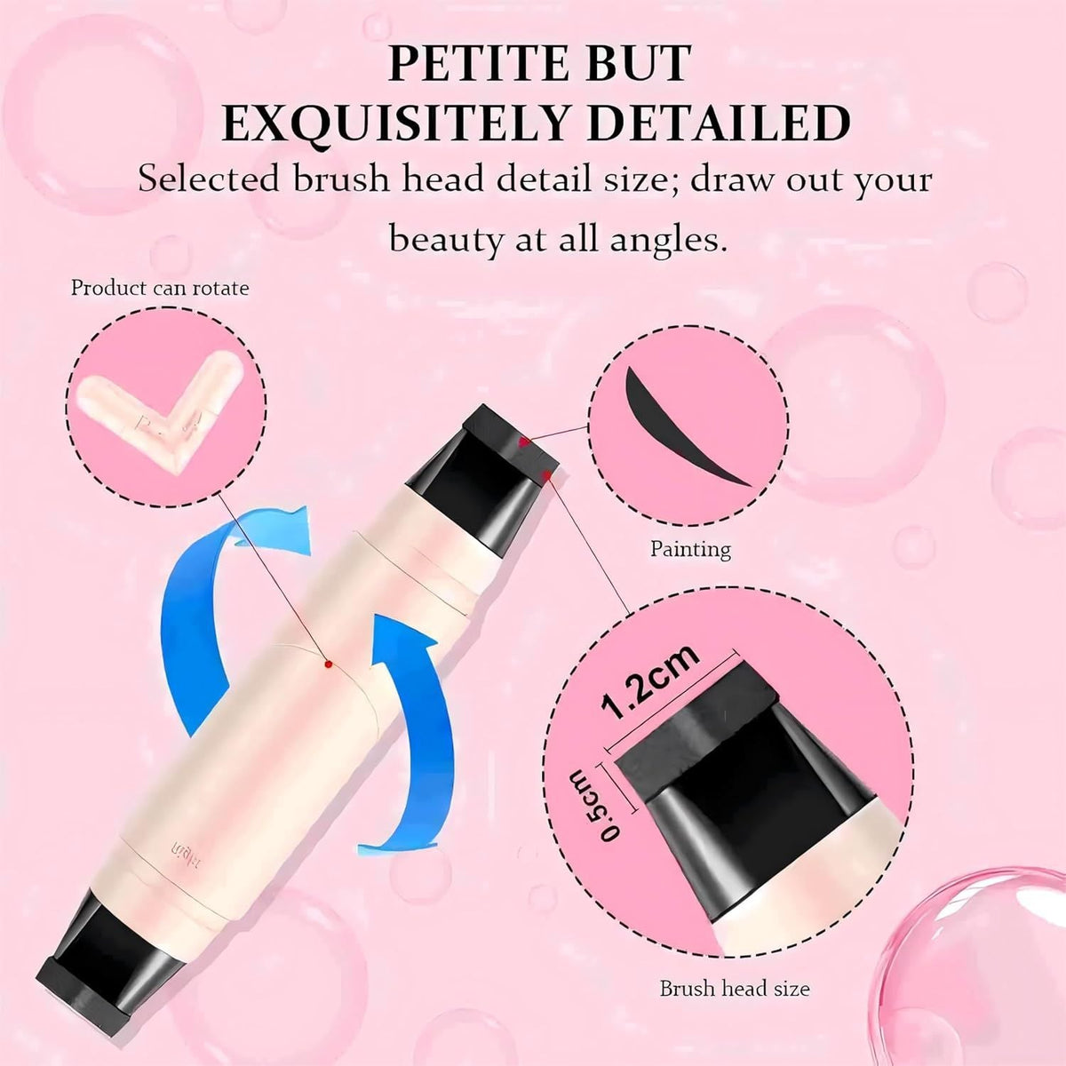 Winged Eyeliner Stamp Pen Dual Head Rotating Design, Quick-Dry, Long-Lasting, Smudge-Proof for Easy Cat Eye (1