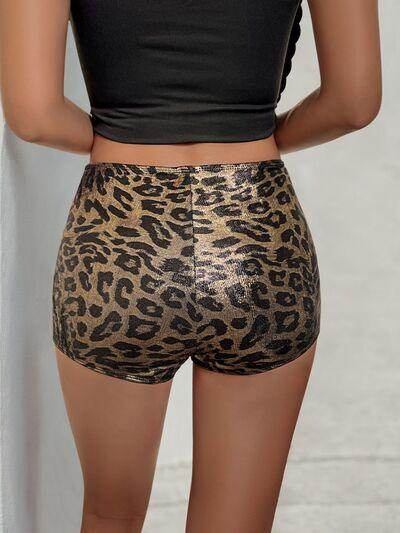 Leopard Mid-Rise Waist Shorts for Women in Various Sizes