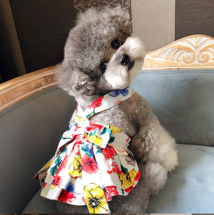 100 Cotton Printed Teddy Schnauzer And Pomeranian Cat And Dog Clothes