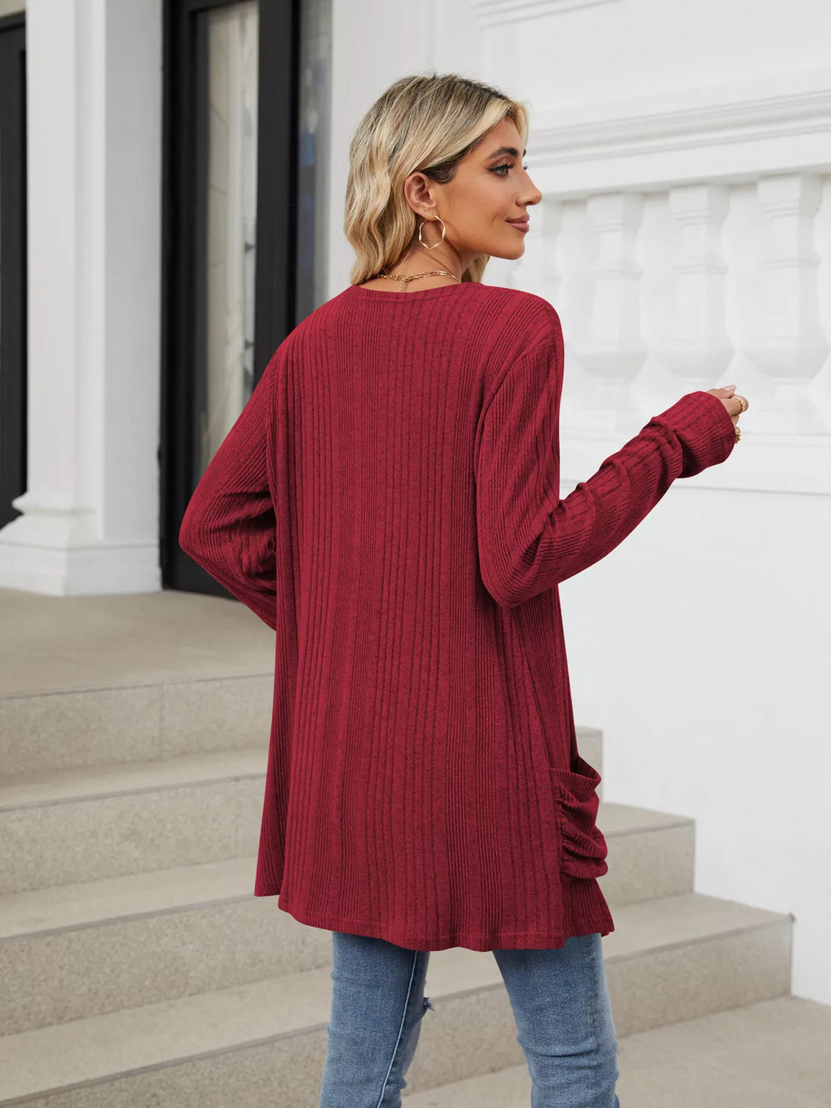 Open Front Long Cardigan