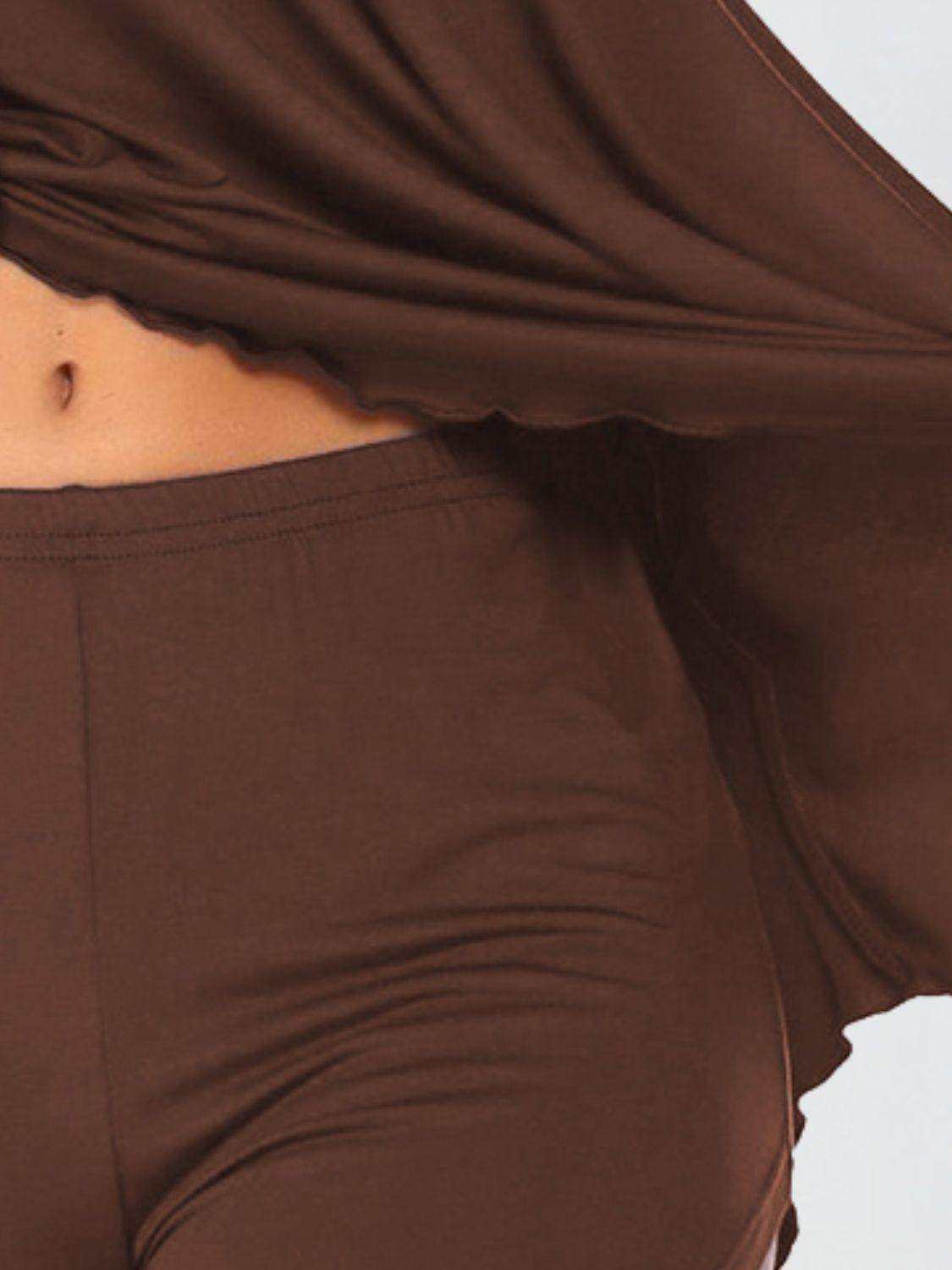 Scoop Neck Top and Shorts Lounge Set for Women Comfort