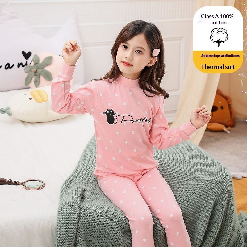 100 Cotton Underwear Set Autumn Tops And Pants Base-layer Shirts