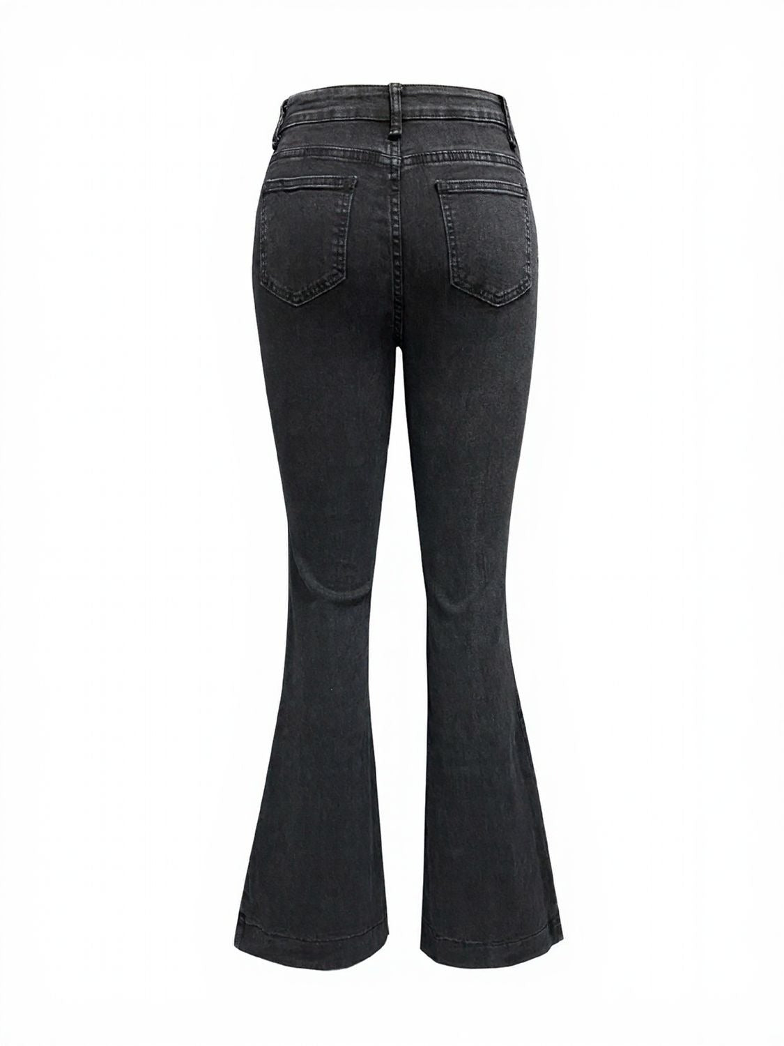 Button Fly High Waist Flare Jeans