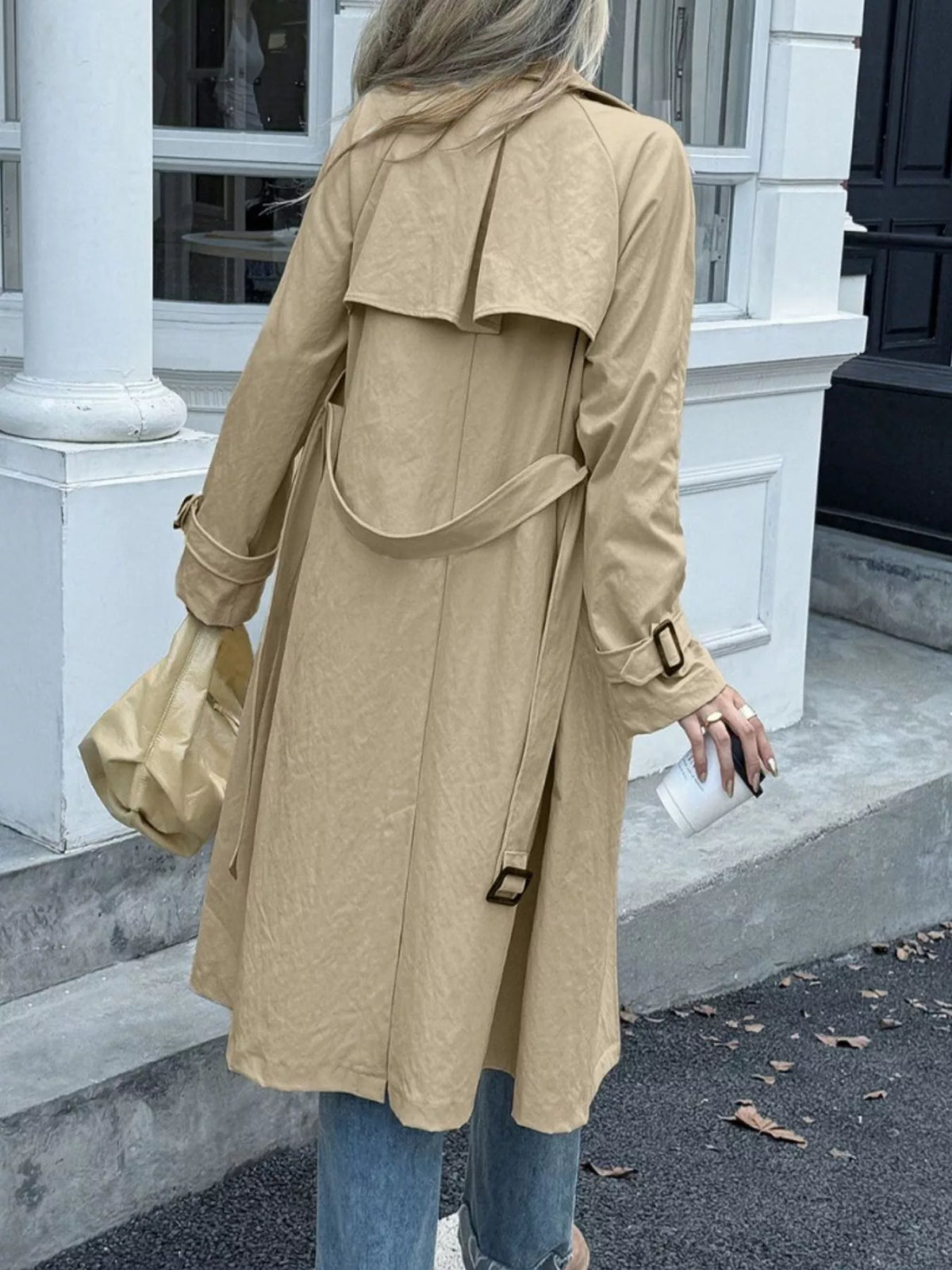 Double-Breasted Belted Trench Coat