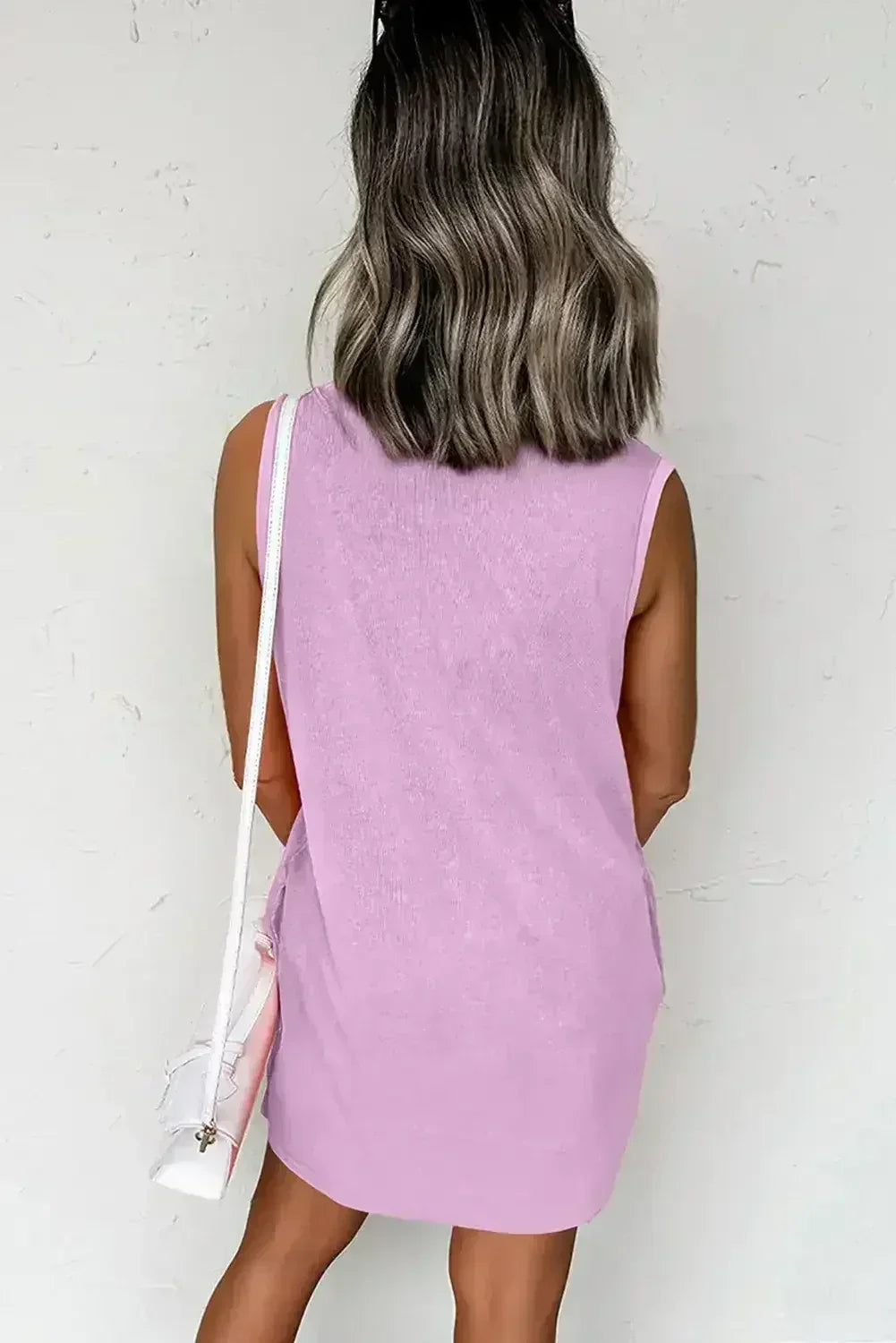 Beau Blue Mineral Wash Pocket Tank Mini Dress