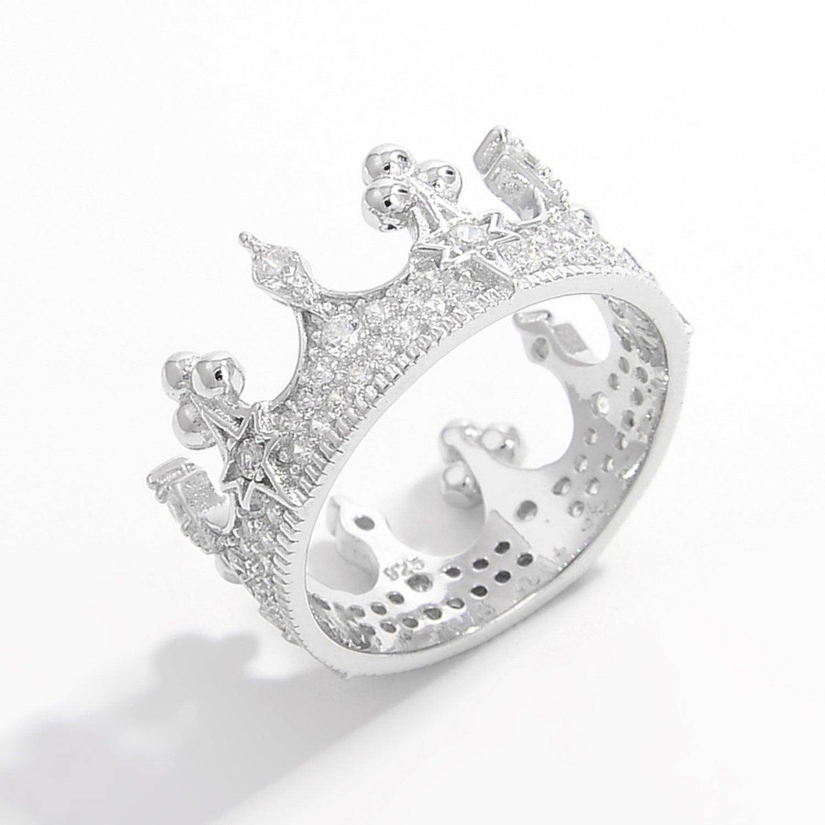 Crown Shape Zircon 925 Sterling Silver Ring for Women